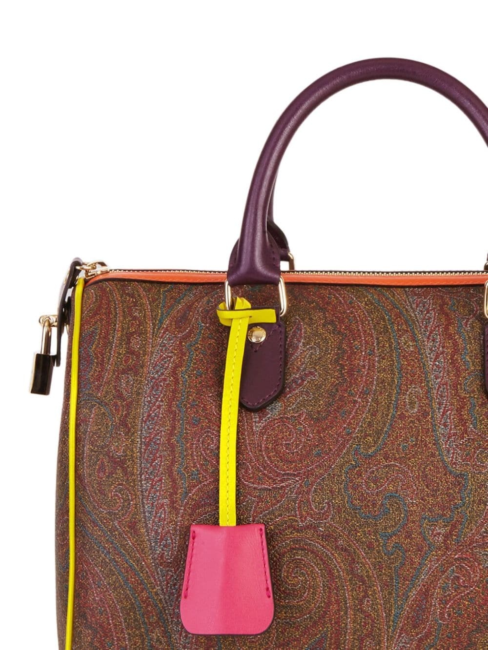 Paisley jacquard colourblock-trim tote bag - 2