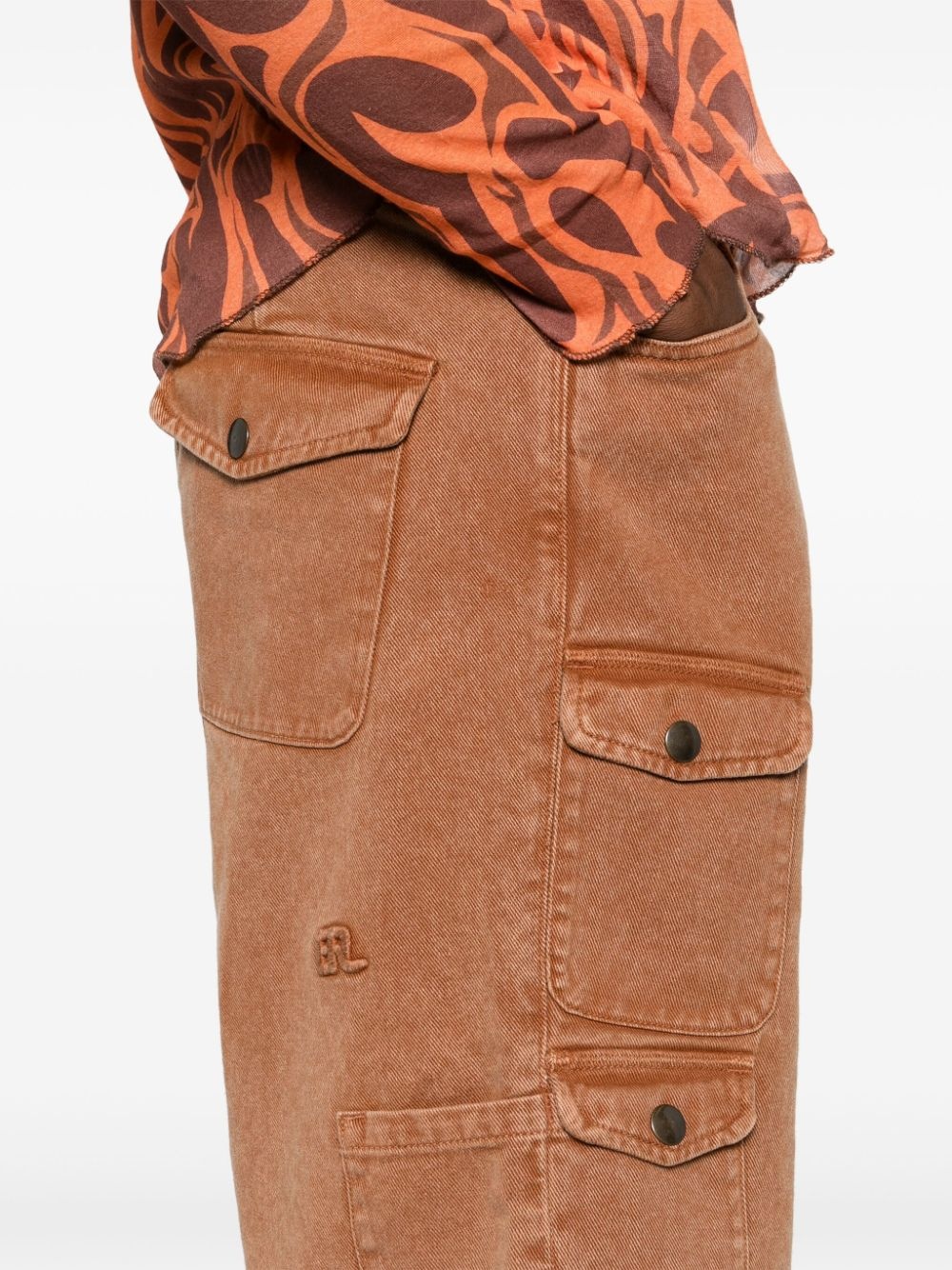 denim cargo shorts - 5
