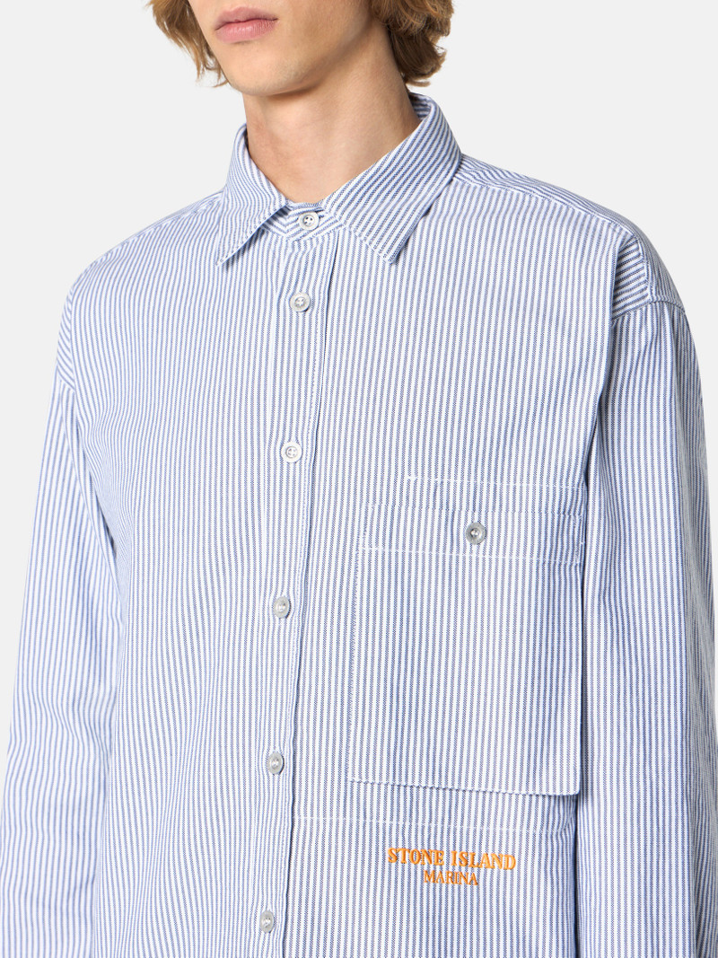 1100007 STRIPED OXFORD COTTON_STONE ISLAND MARINA 4