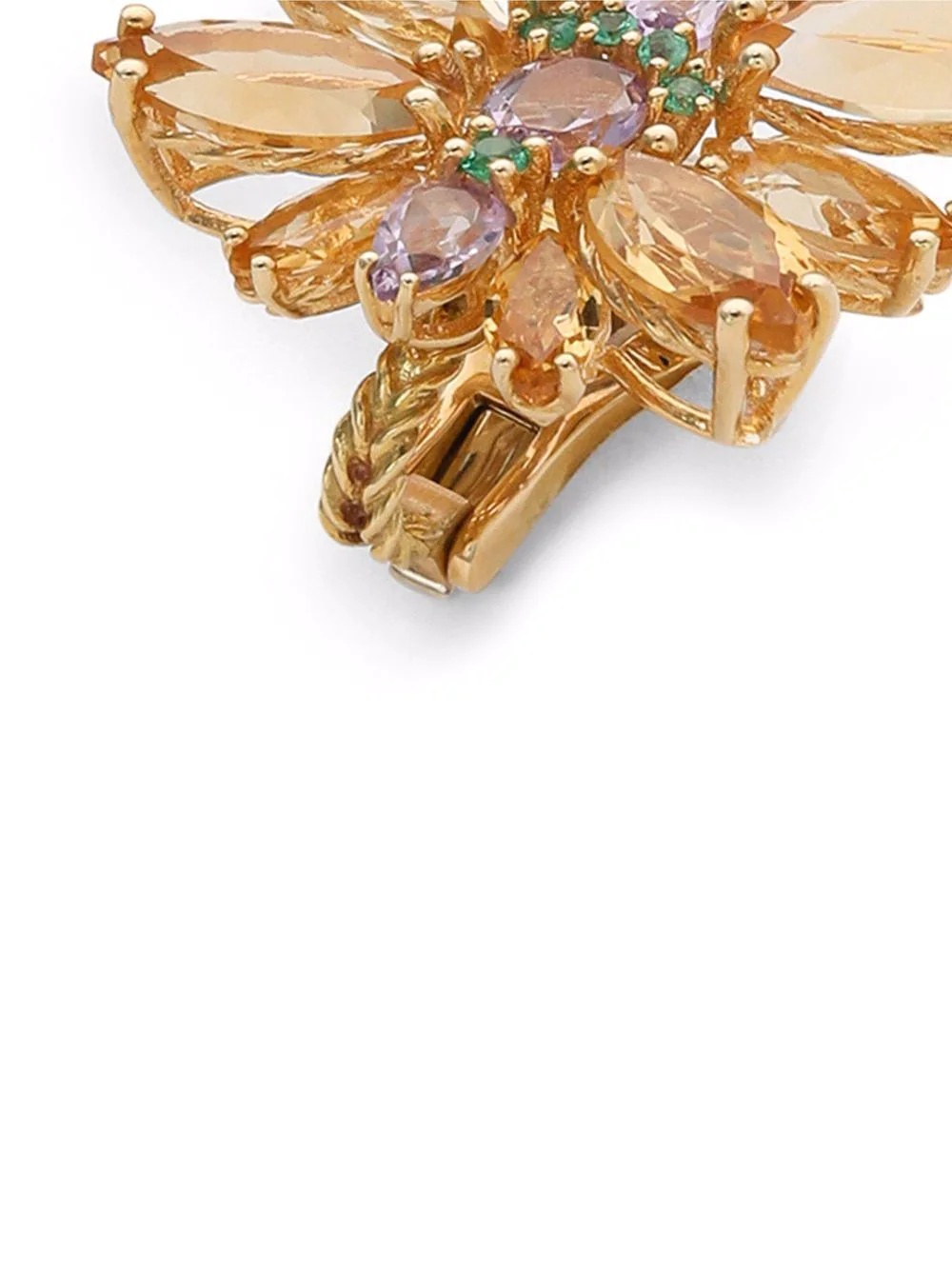 18kt yellow gold Spring gemstone clip-on earrings - 2