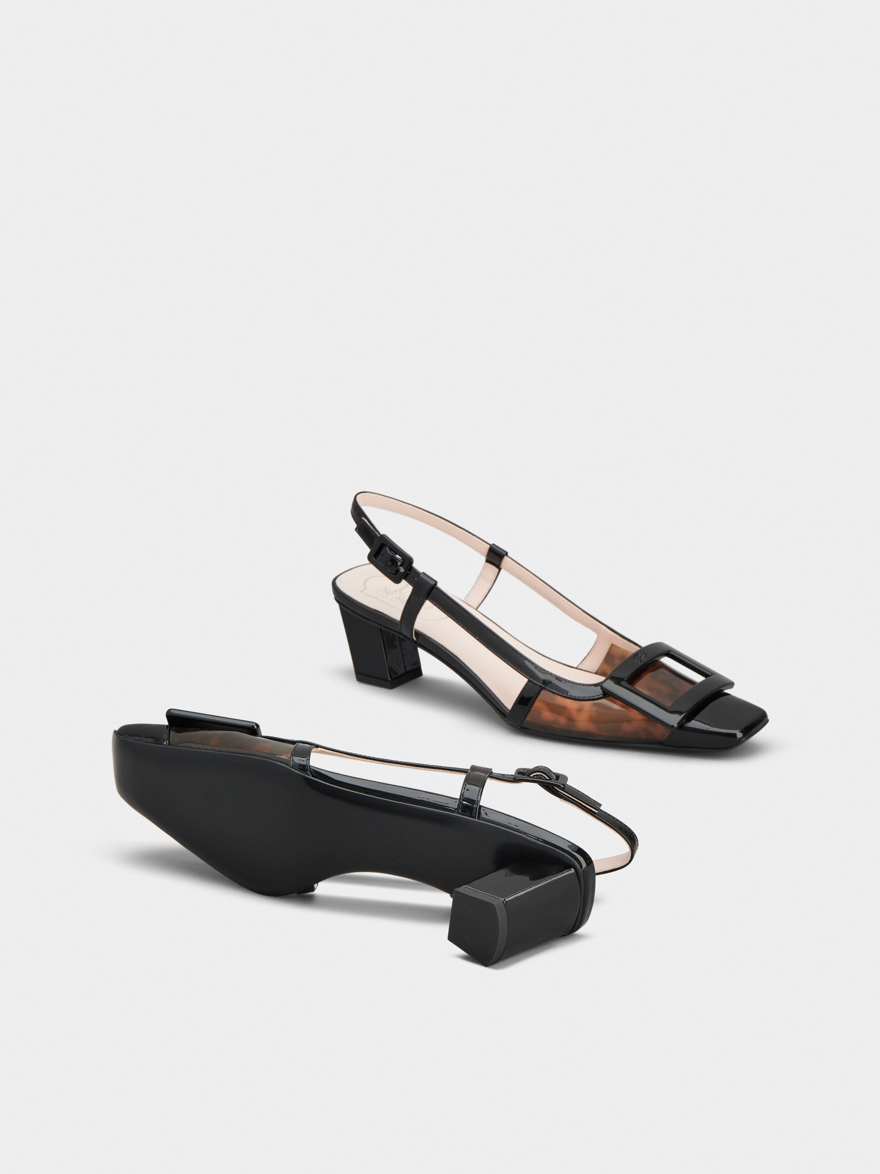 Belle Vivier Slingback Pumps in patent fabric - 6