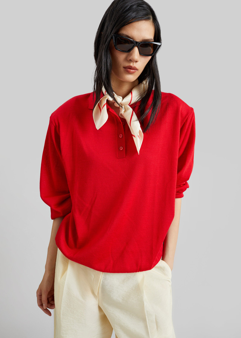 Avallon Padded Knit Polo - Red 4
