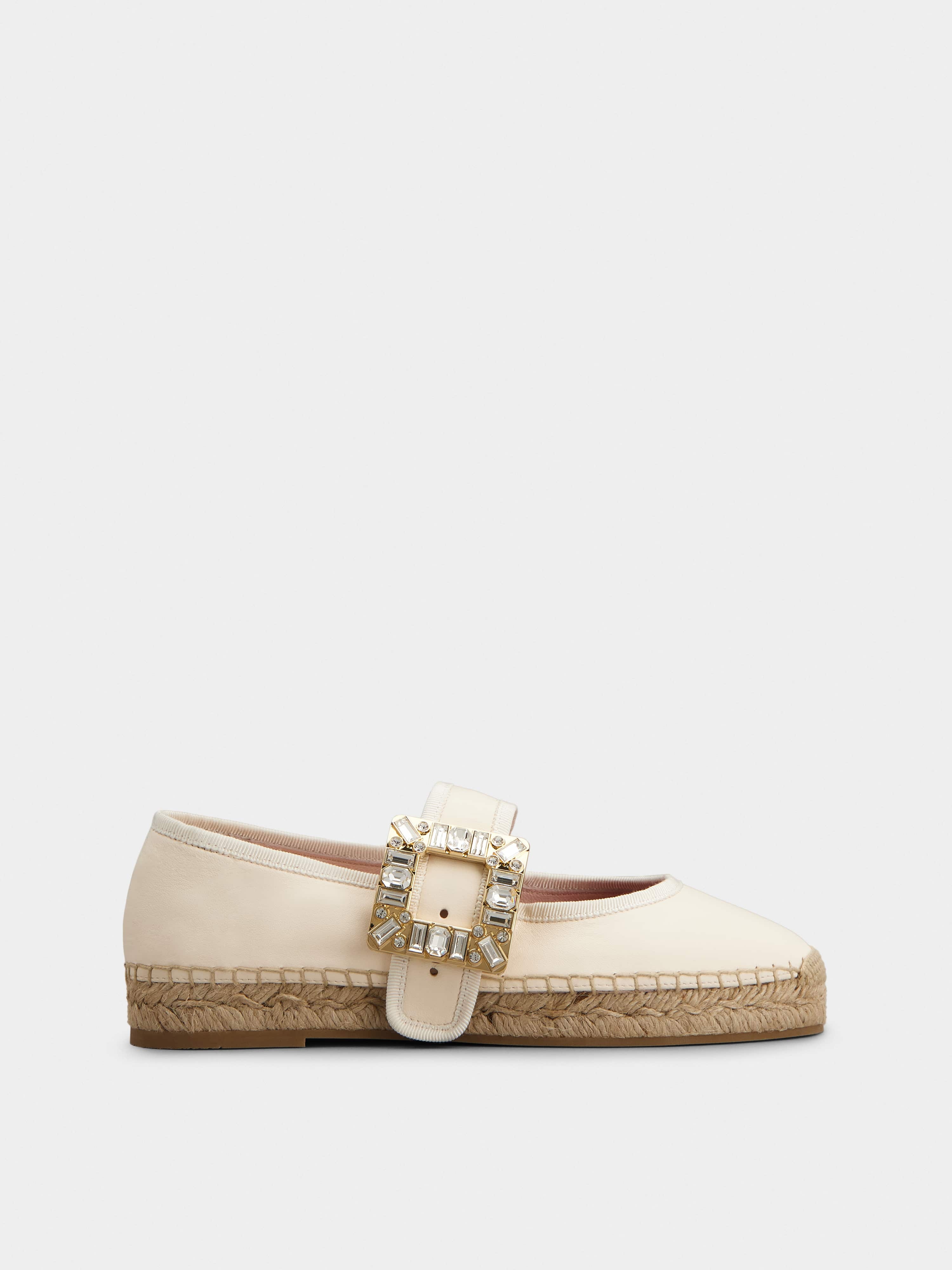 Strass Buckle Babies Espadrilles in Soft Leather - 1