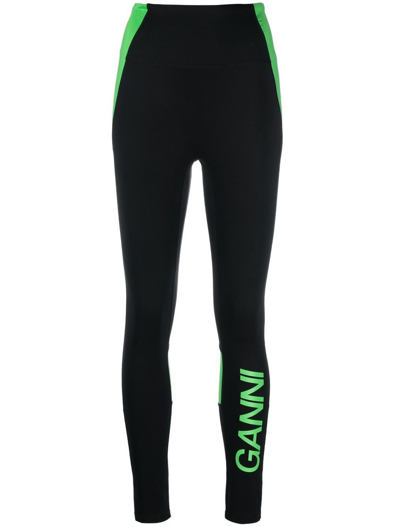 logo-print panelled leggings 1