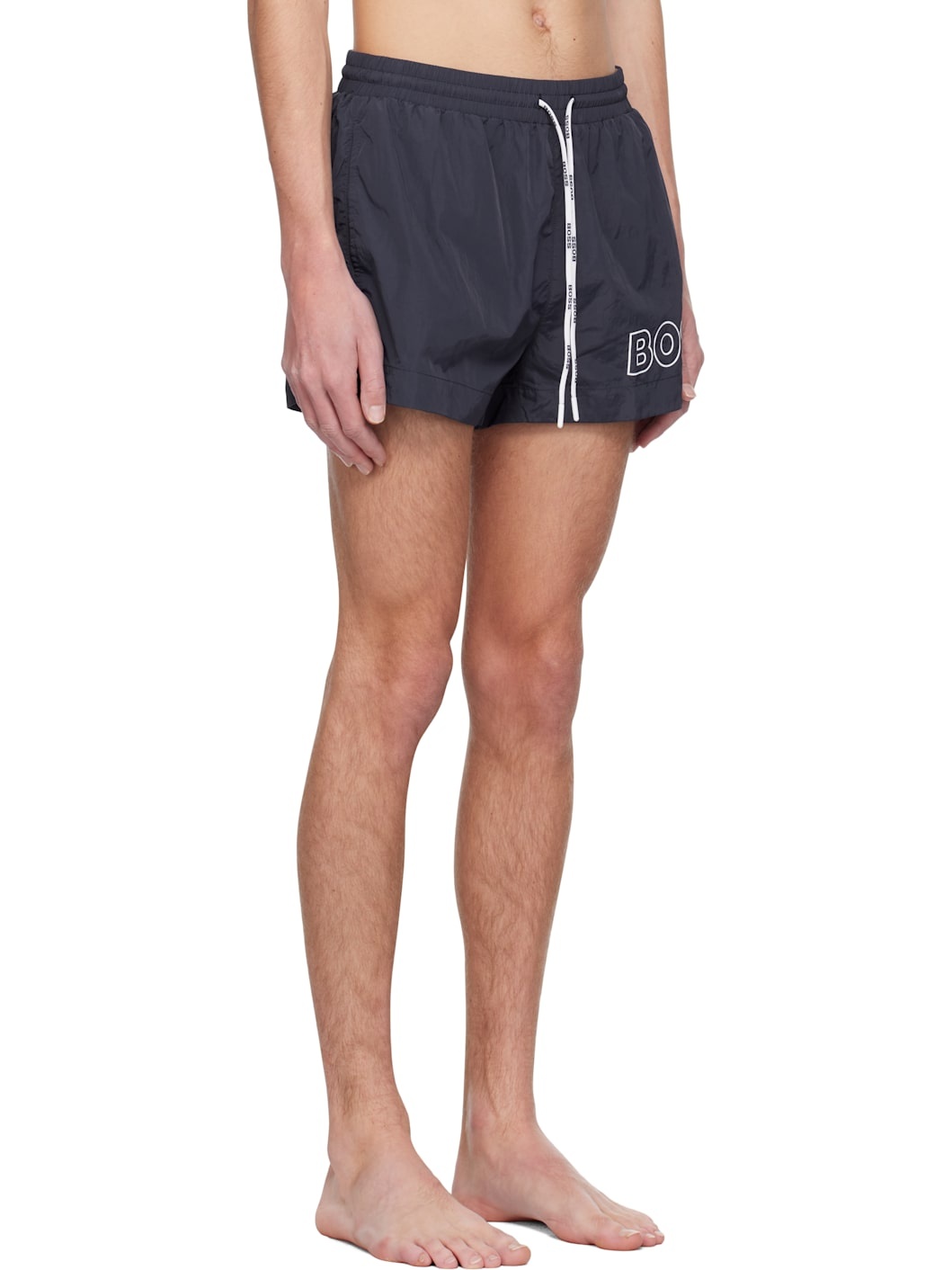 Navy Outline Logo Swim Shorts - 2
