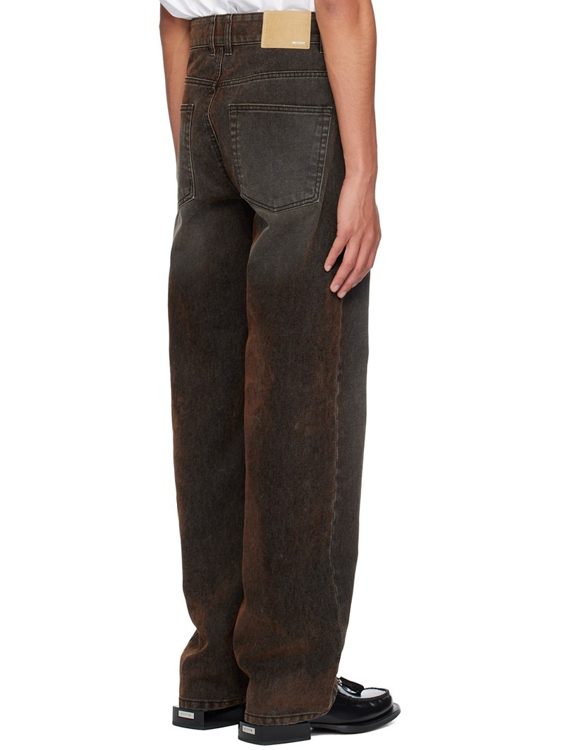 Brown Flocked Jeans 3