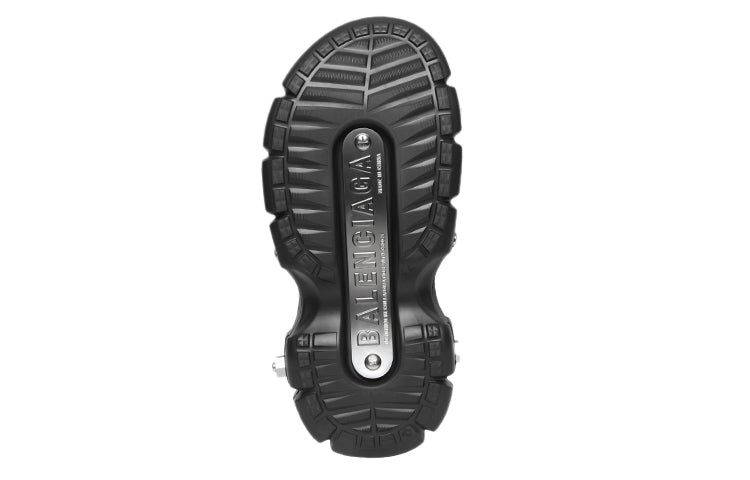 (WMNS) Balenciaga Hardcrocs Slide x Crocs 'Nero Silver' 687398W1S8N1081 - 7