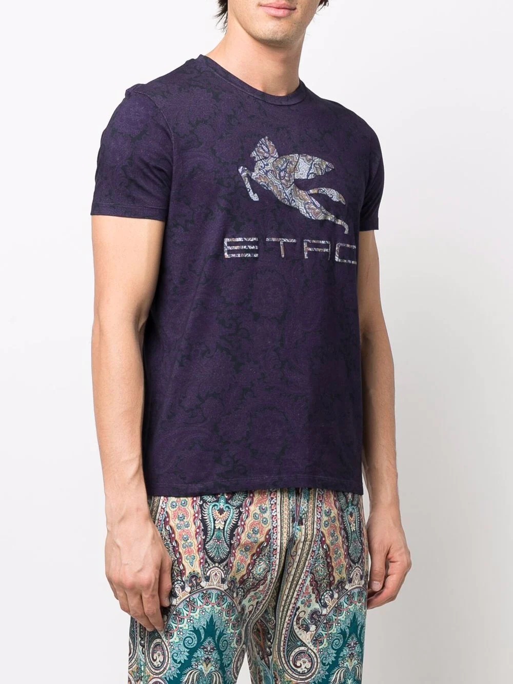 paisley logo-print T-shirt - 3