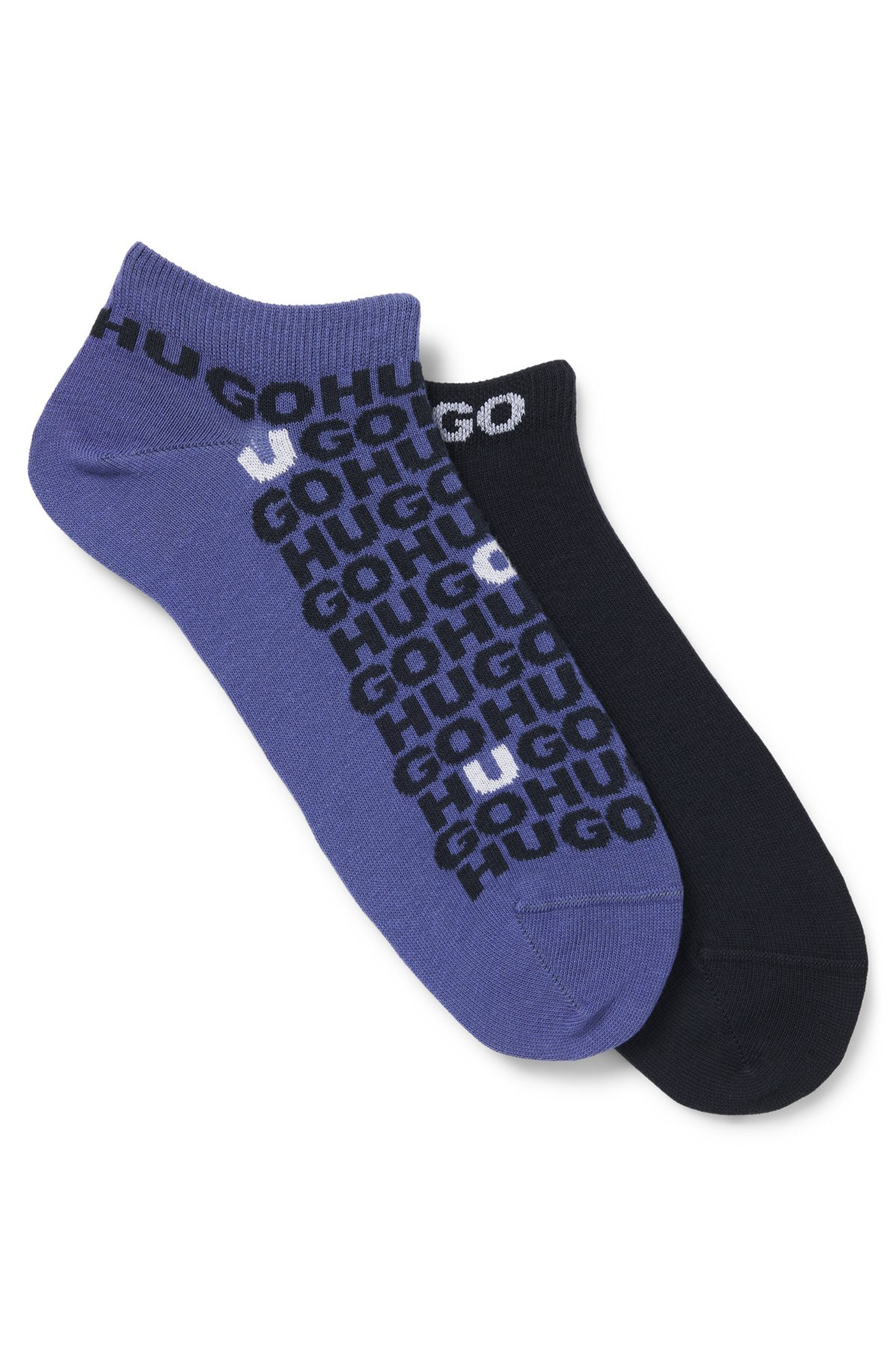 TWO-PACK OF ANKLE SOCKS WITH LOGOS - 1