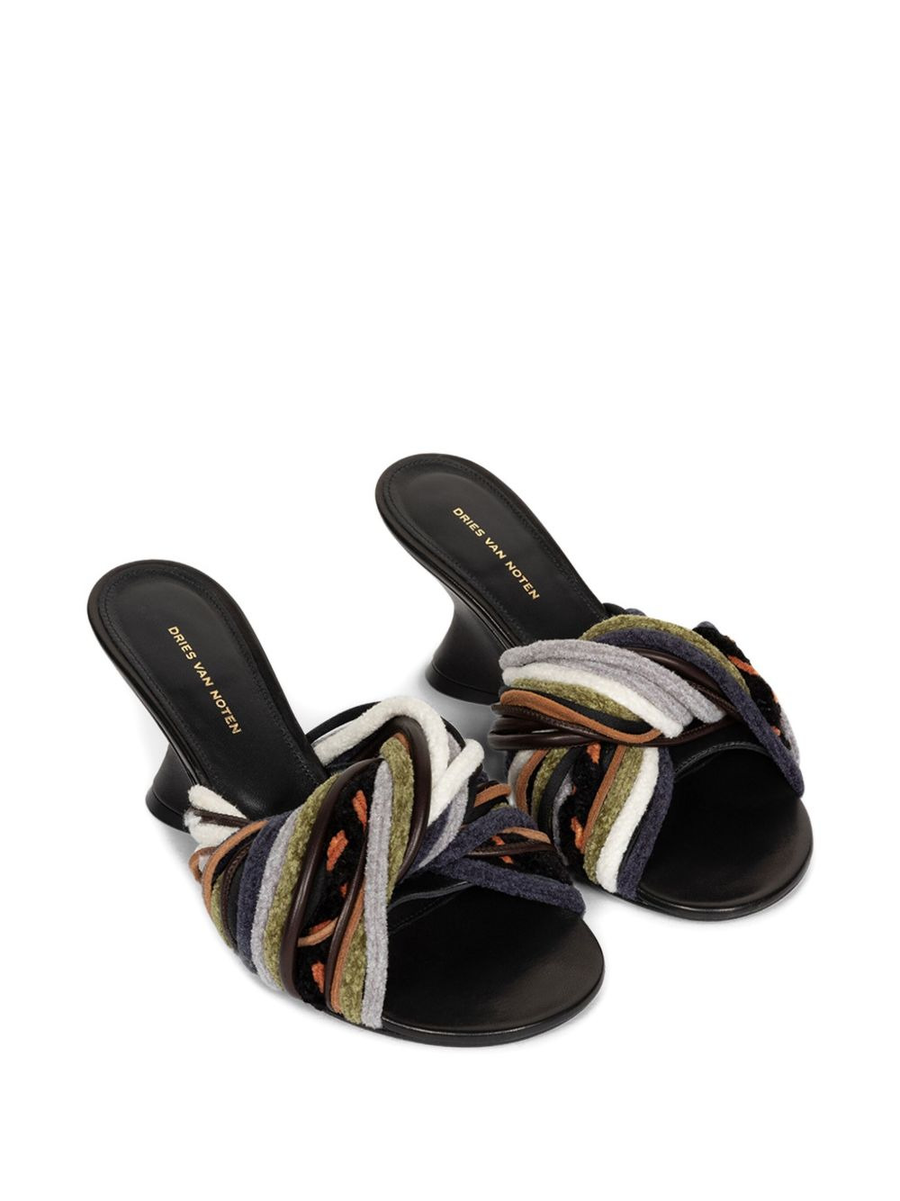 75mm open-toe leather mules - 2