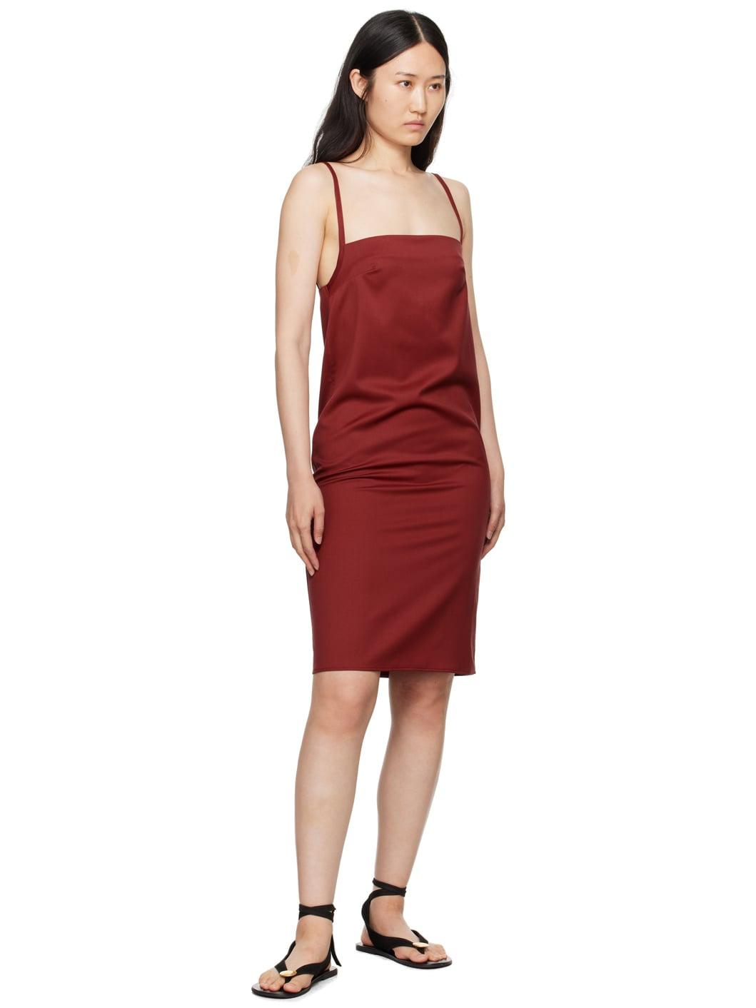 Burgundy Blanca Minidress - 4