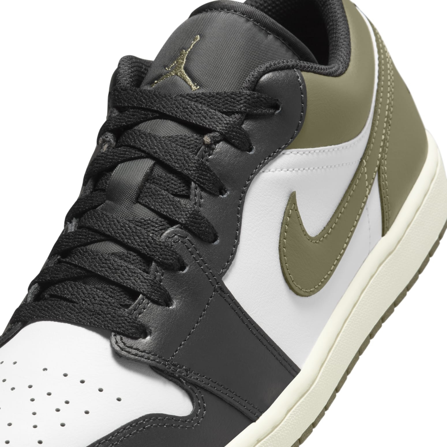 Air Jordan 1 Low 'Black White Medium Olive' 553558-092 - 7