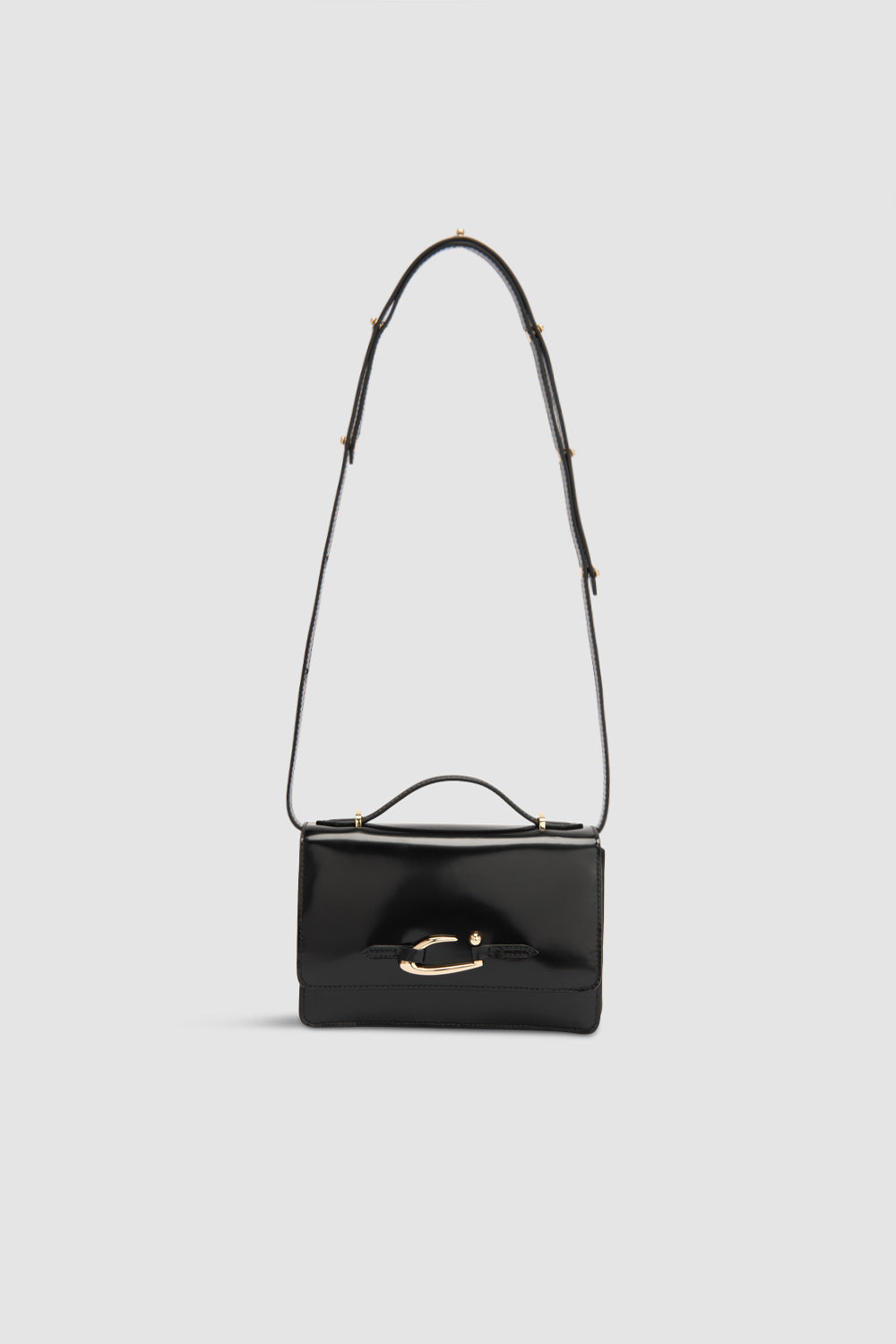 Nara Black Semi Patent Leather Crossbody Bag - 3