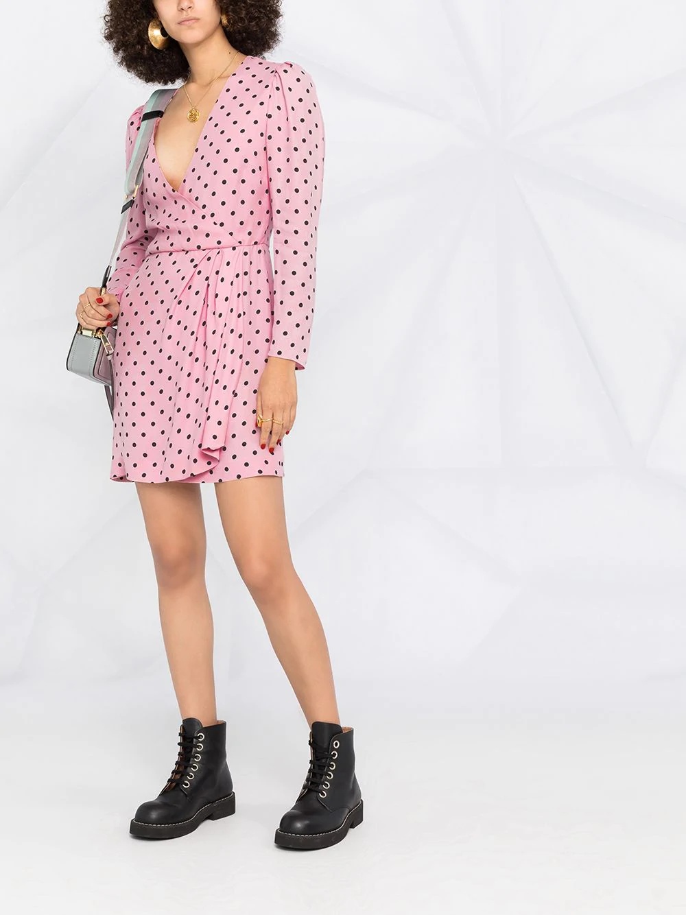 polka dot wrap dress - 2