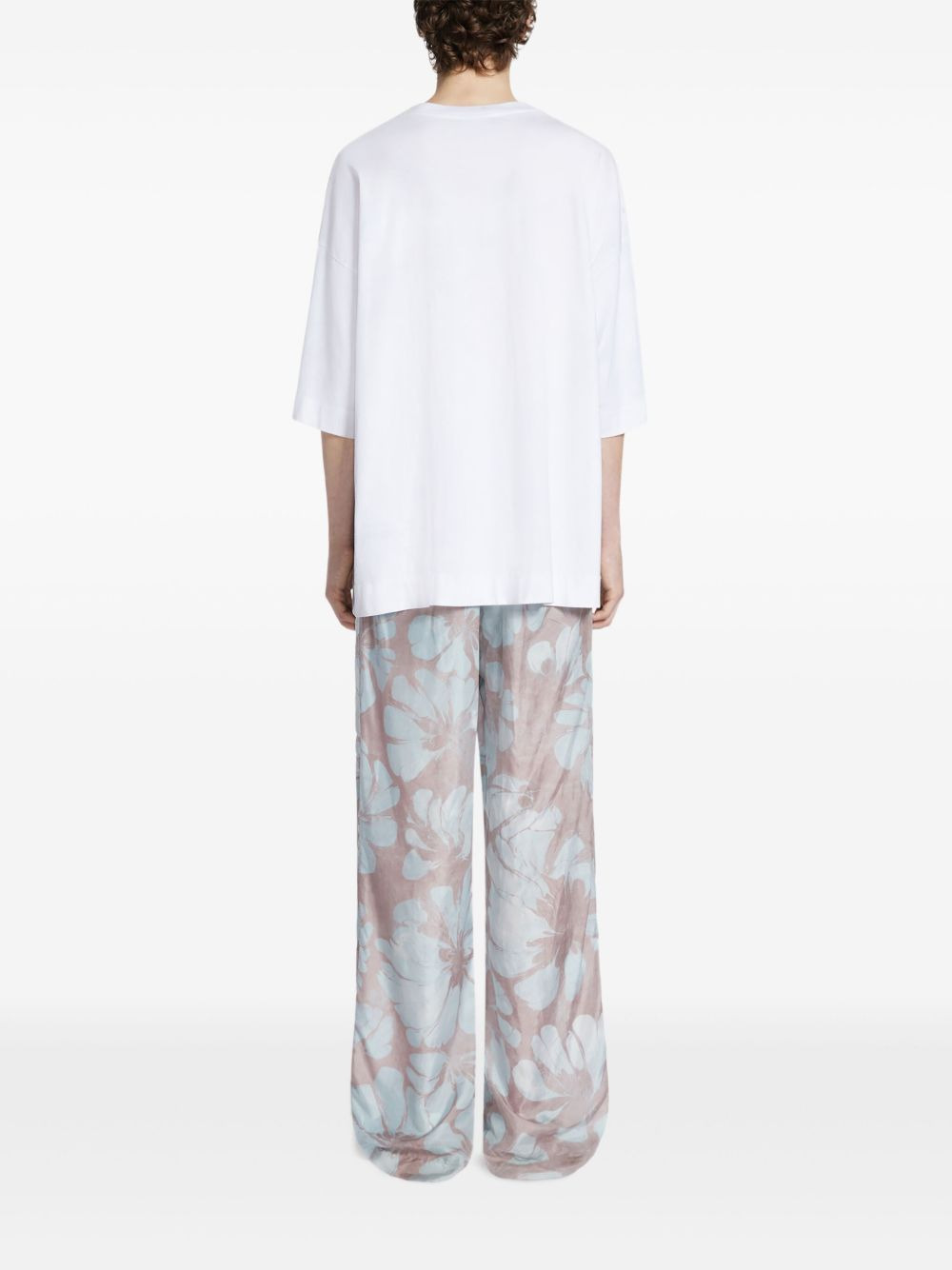 flower-print oversized t-shirt - 4