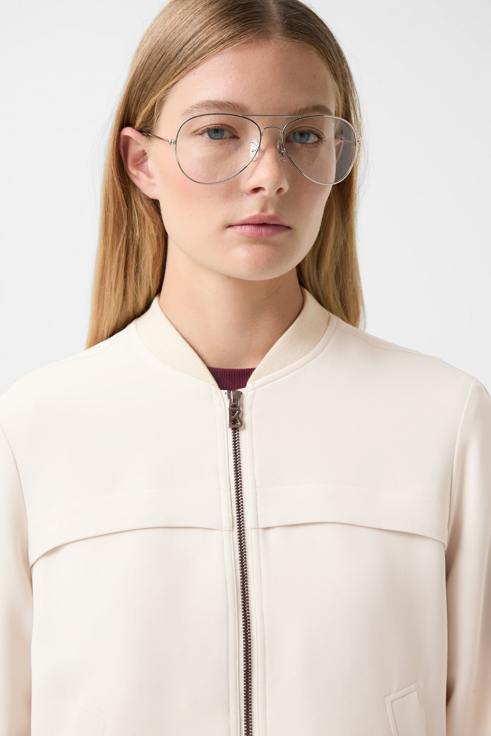 Sheila crêpe blouson in Cream - 5