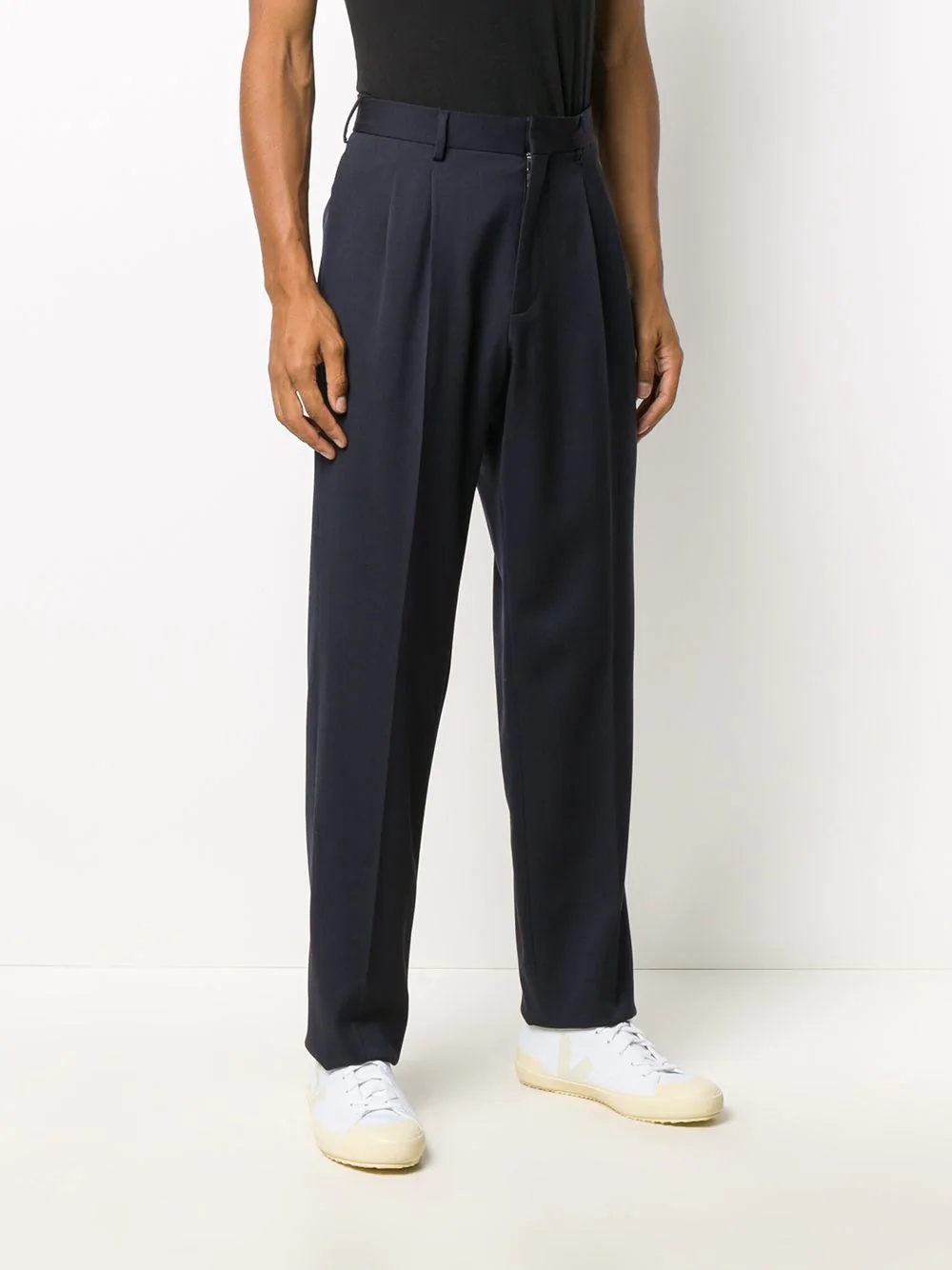 straight-leg wool trousers - 4