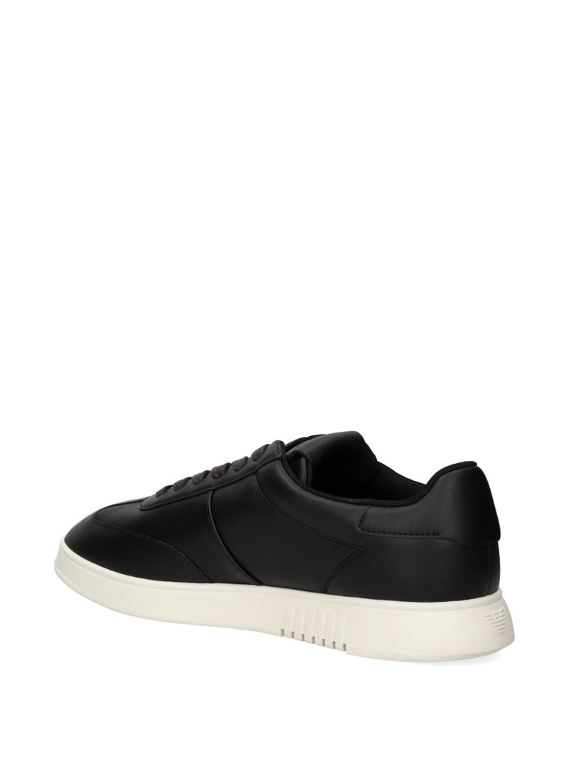 logo-plaque leather sneakers 4
