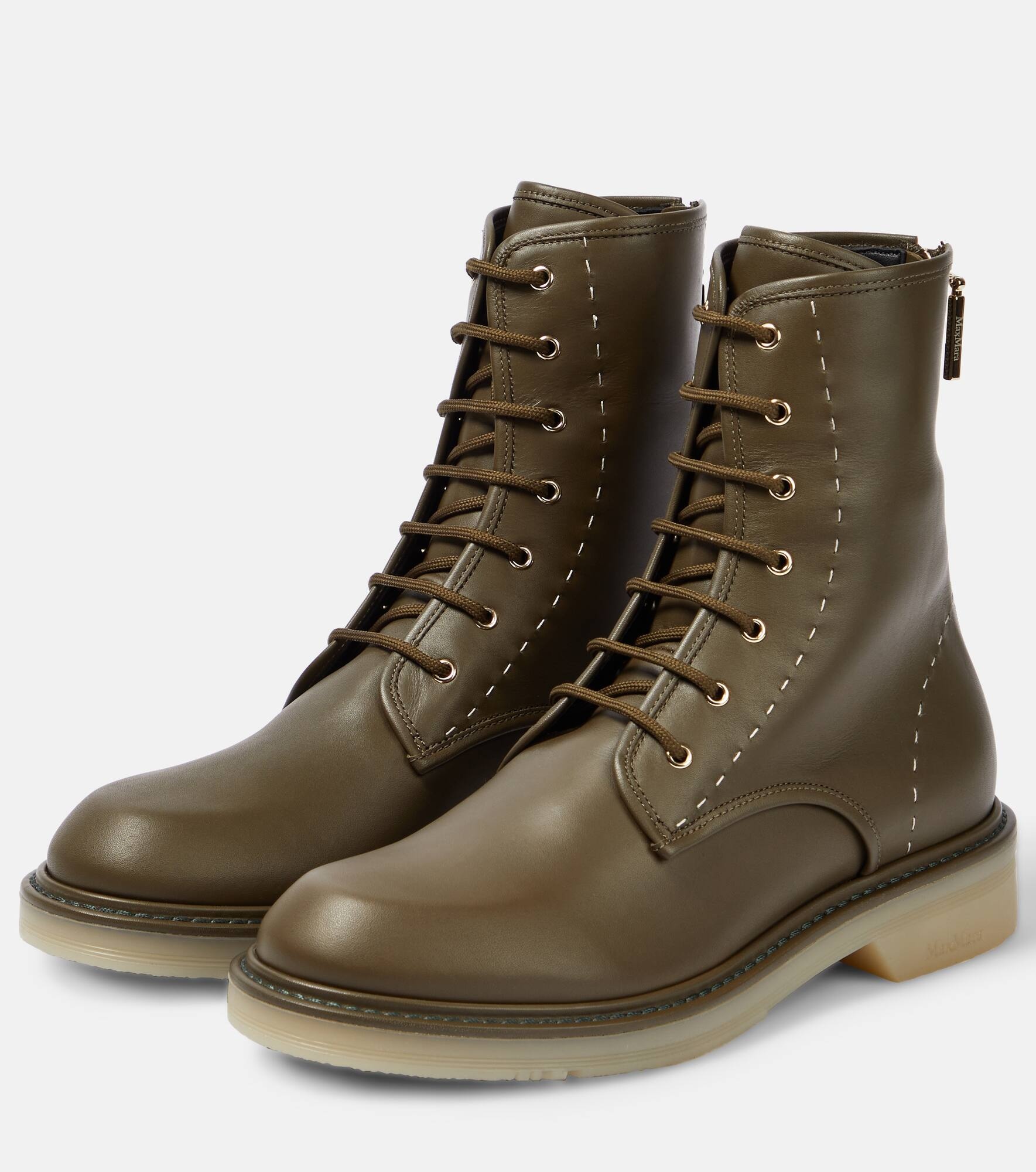 Leather combat boots - 5
