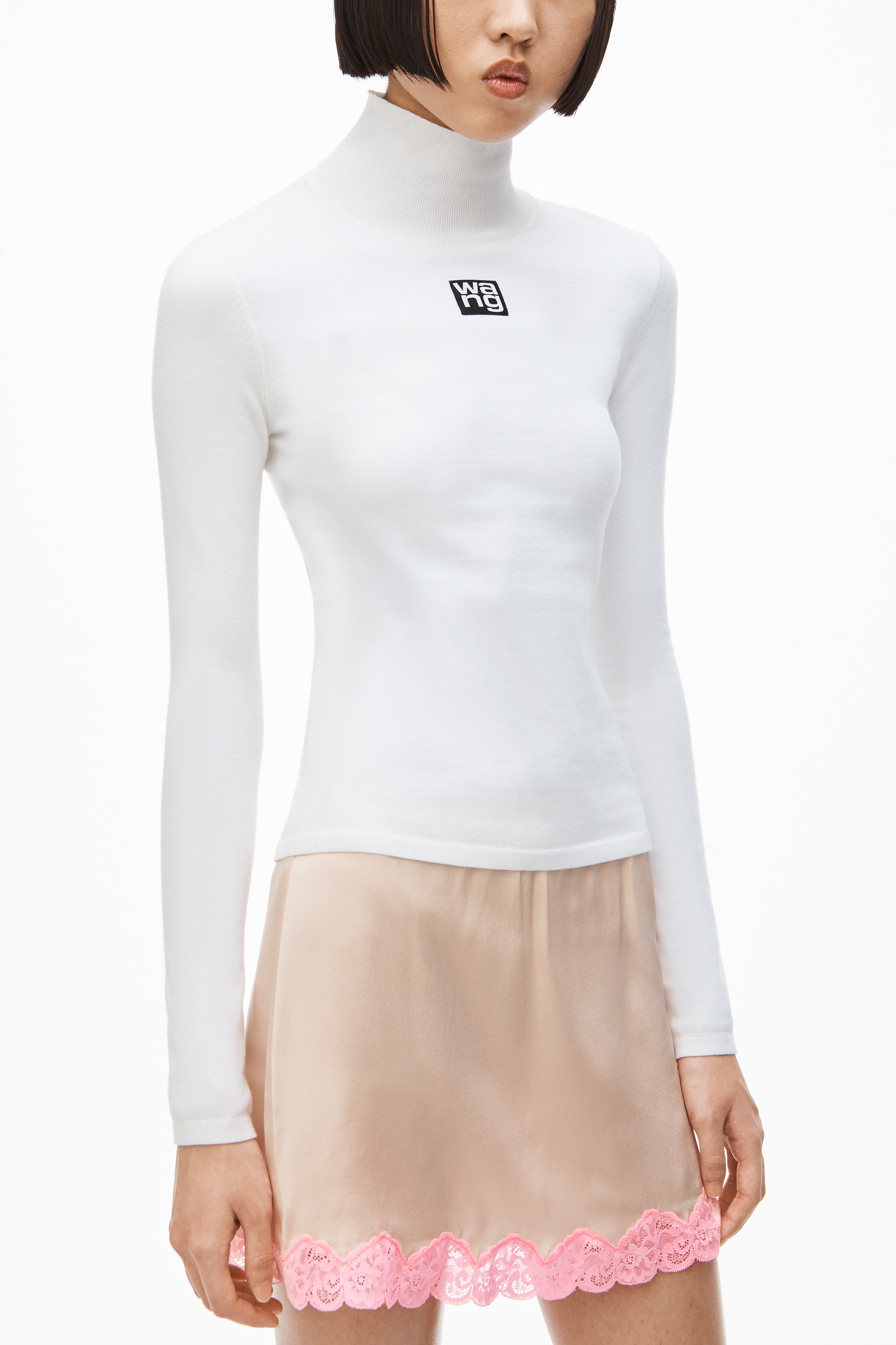 TURTLENECK TOP IN STRETCH KNIT - 3