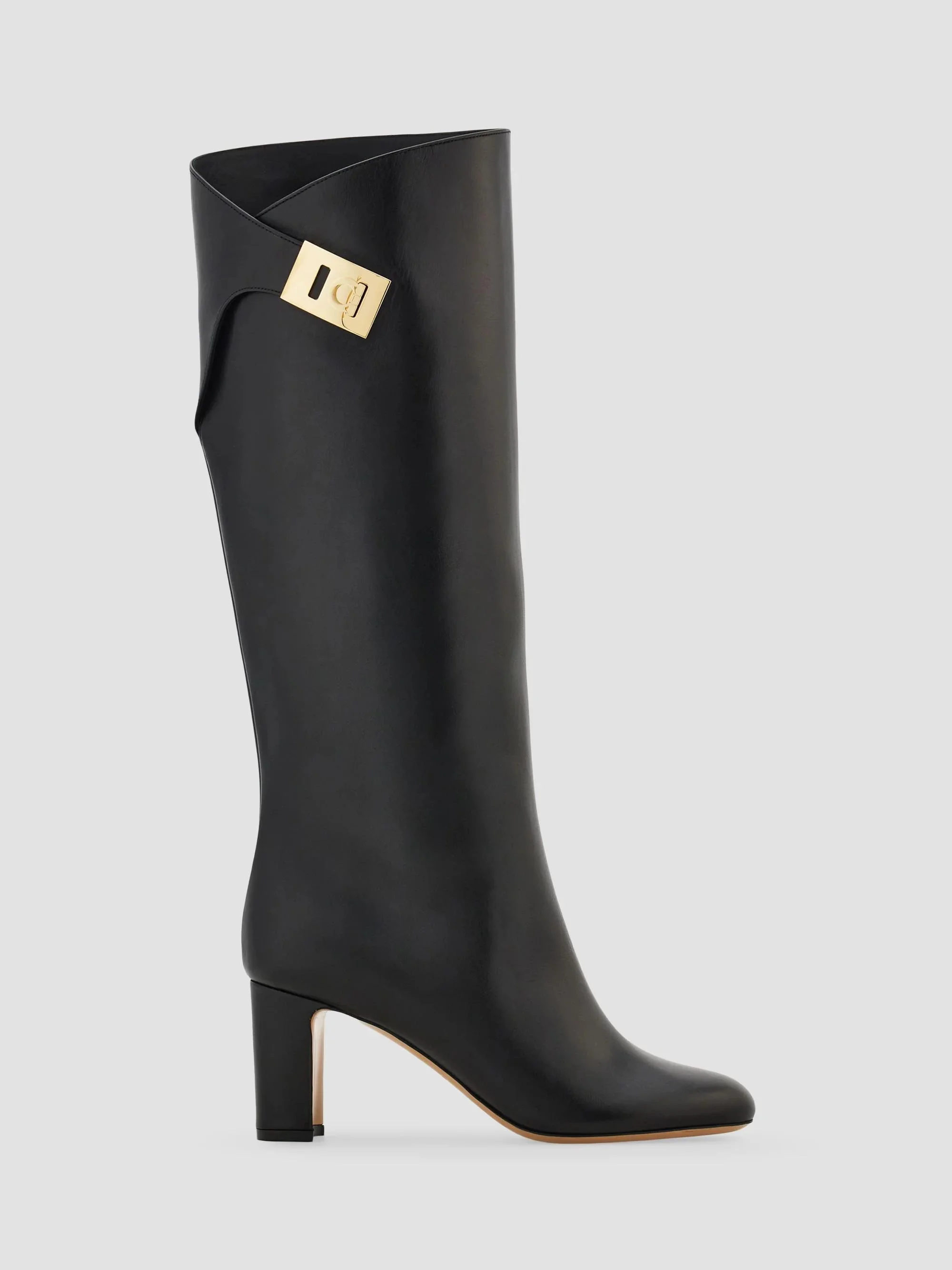 Women's Elli 70MM Hug Buckle-Detail Leather Boots - Nero - 1