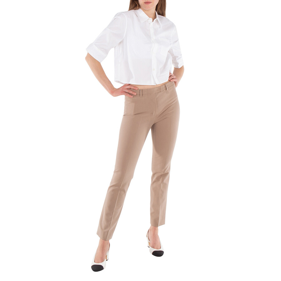 Max Mara Fatina Cotton And Viscose Trousers, Brand Size 42 ( US Size 8 ) - 6