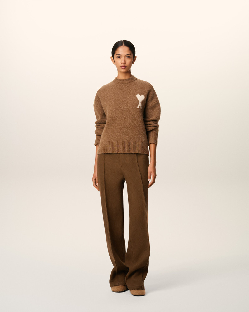 AMI Paris BROWN WOOL ELASTICATED TROUSERS outlook
