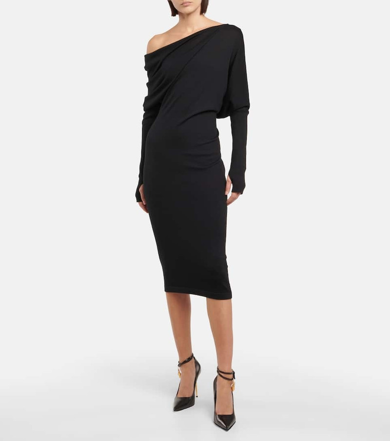 TOM FORD One-shoulder cashmere and silk-blend dress outlook