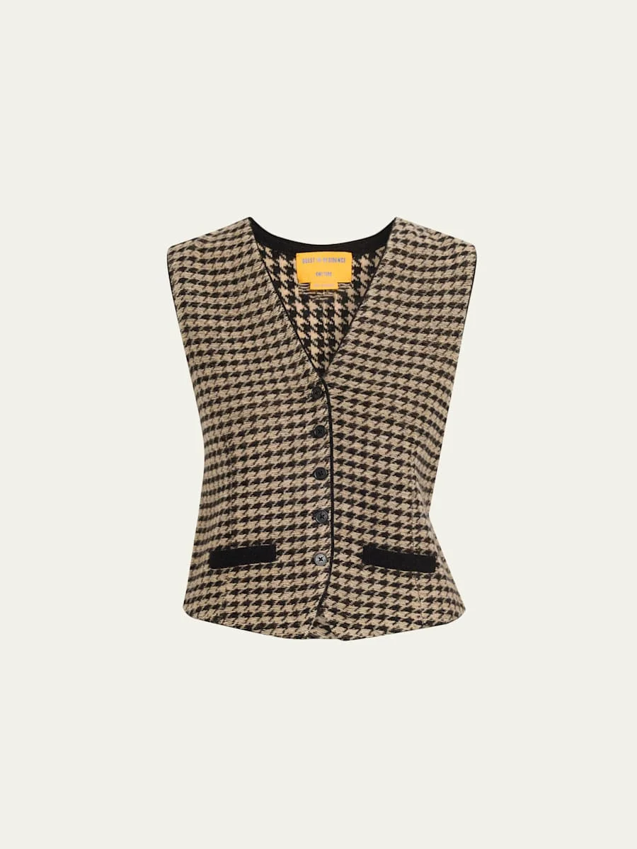 Houndstooth Tailored Vest - 1