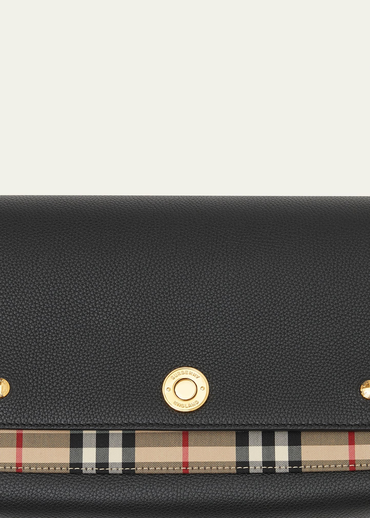 Note Medium Leather & Vintage Check Crossbody Bag - 5