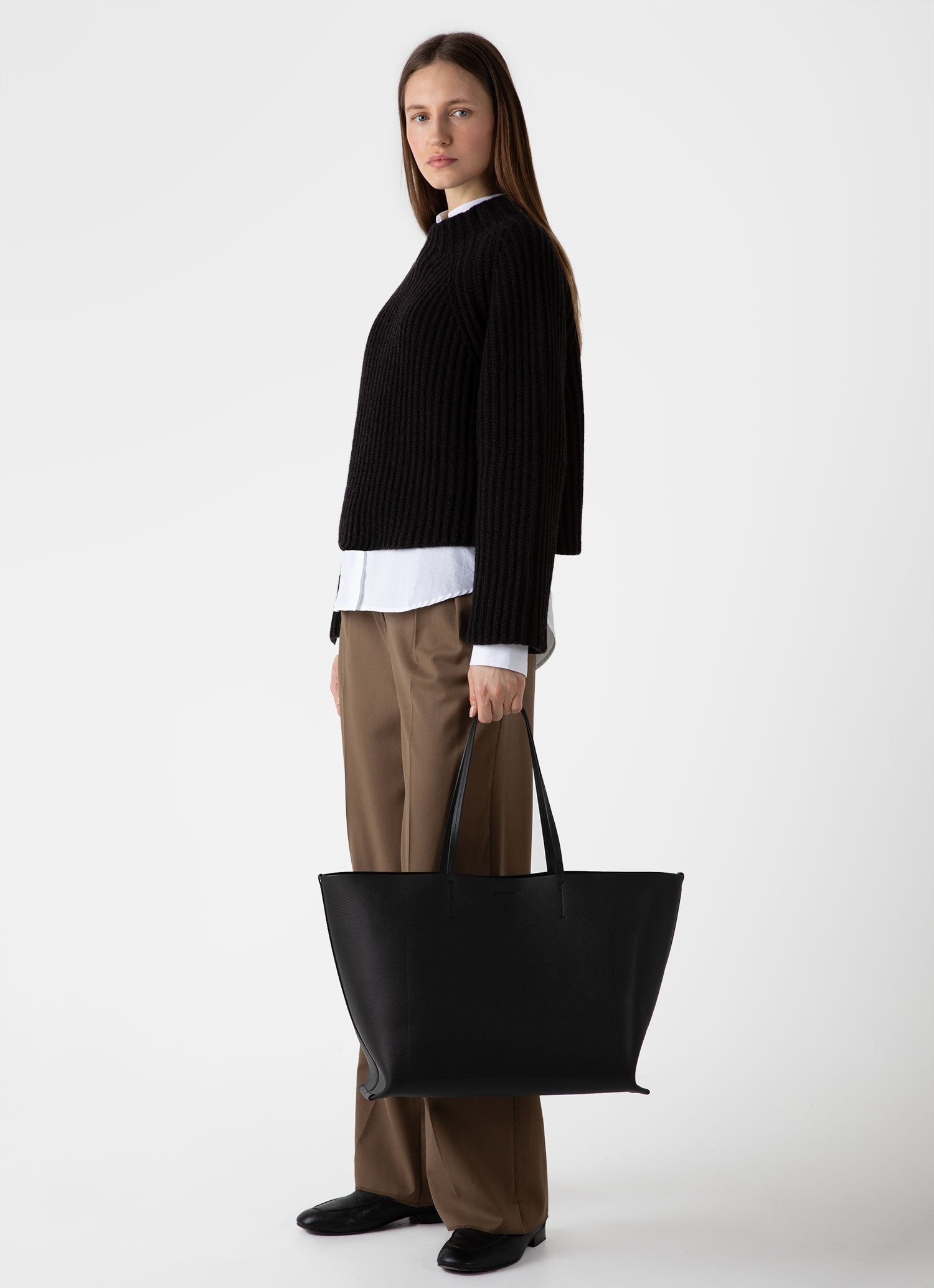 Lambswool Chunky Funnel Neck Jumper - 1
