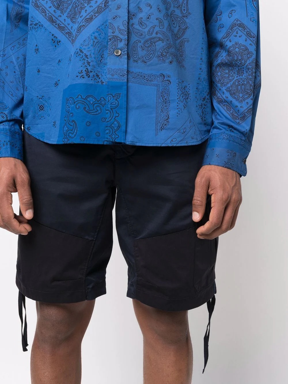 drawstring cargo shorts - 5