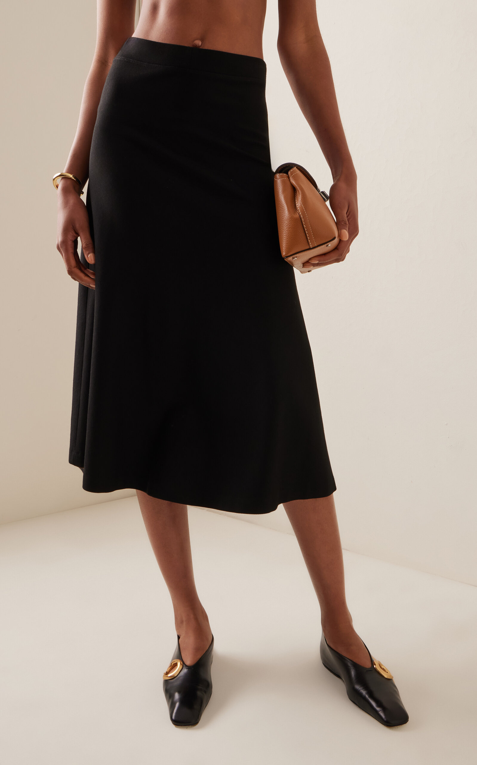 Flared Stretch-Jersey Skirt black - 3