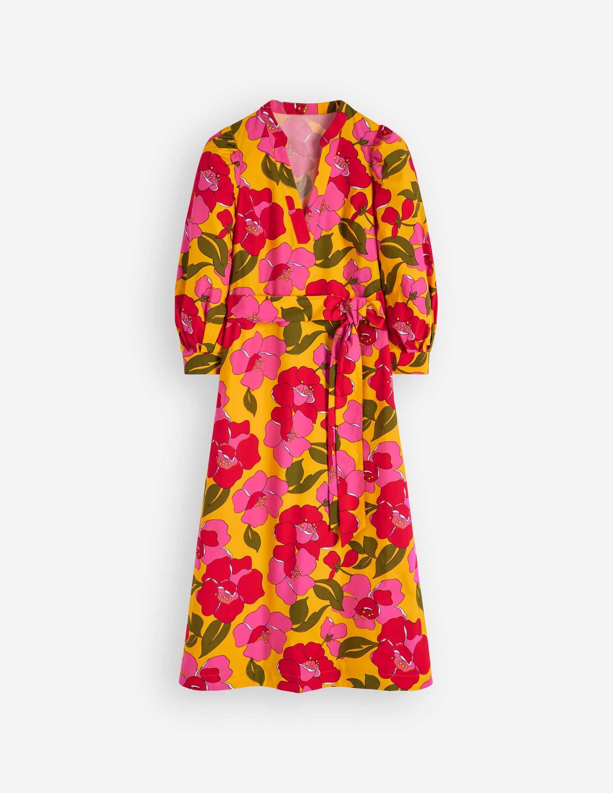 Octavia Cotton Dress-Yellow Radiant Bloom - 1