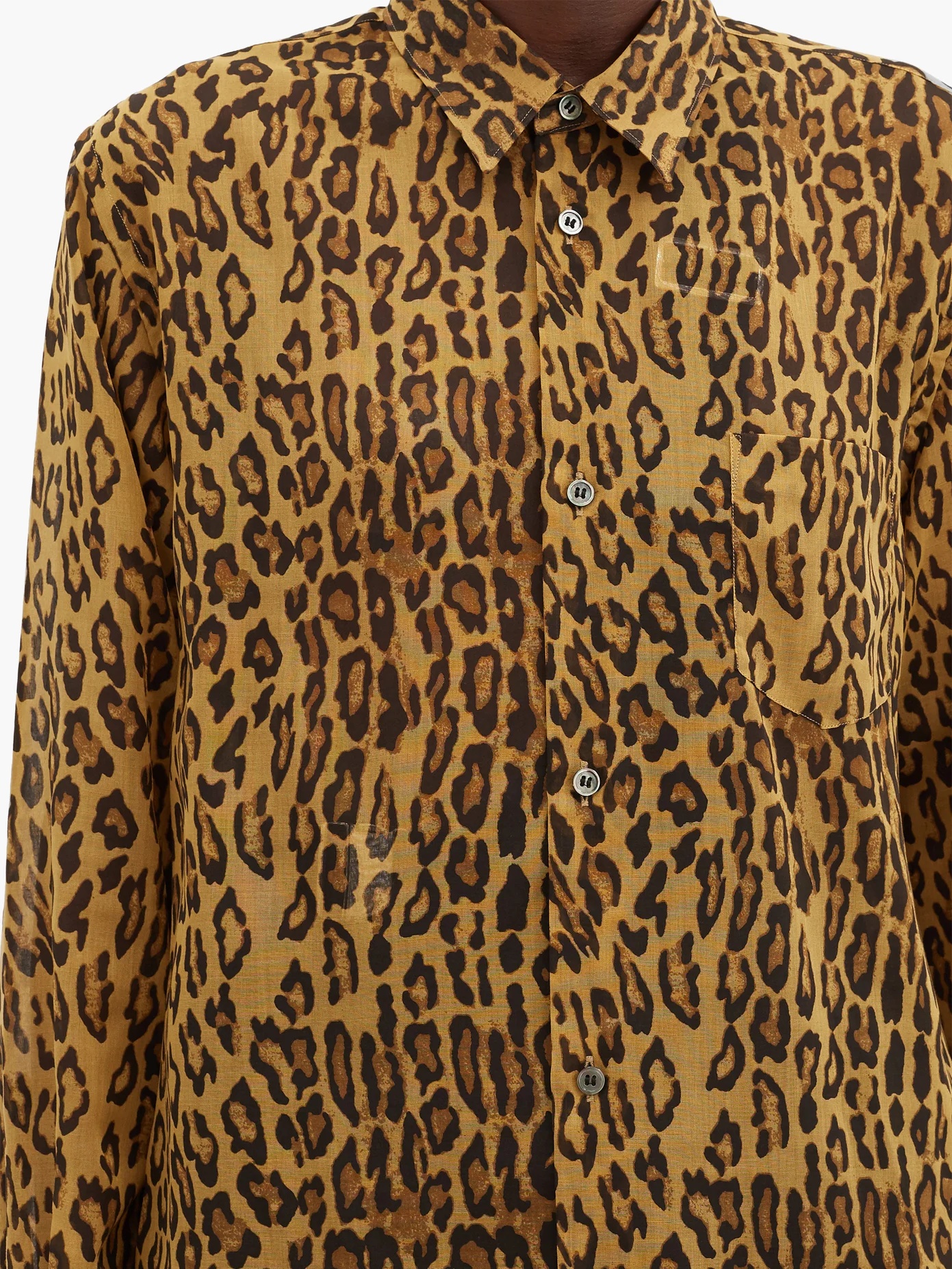 Leopard-print gauze shirt - 4