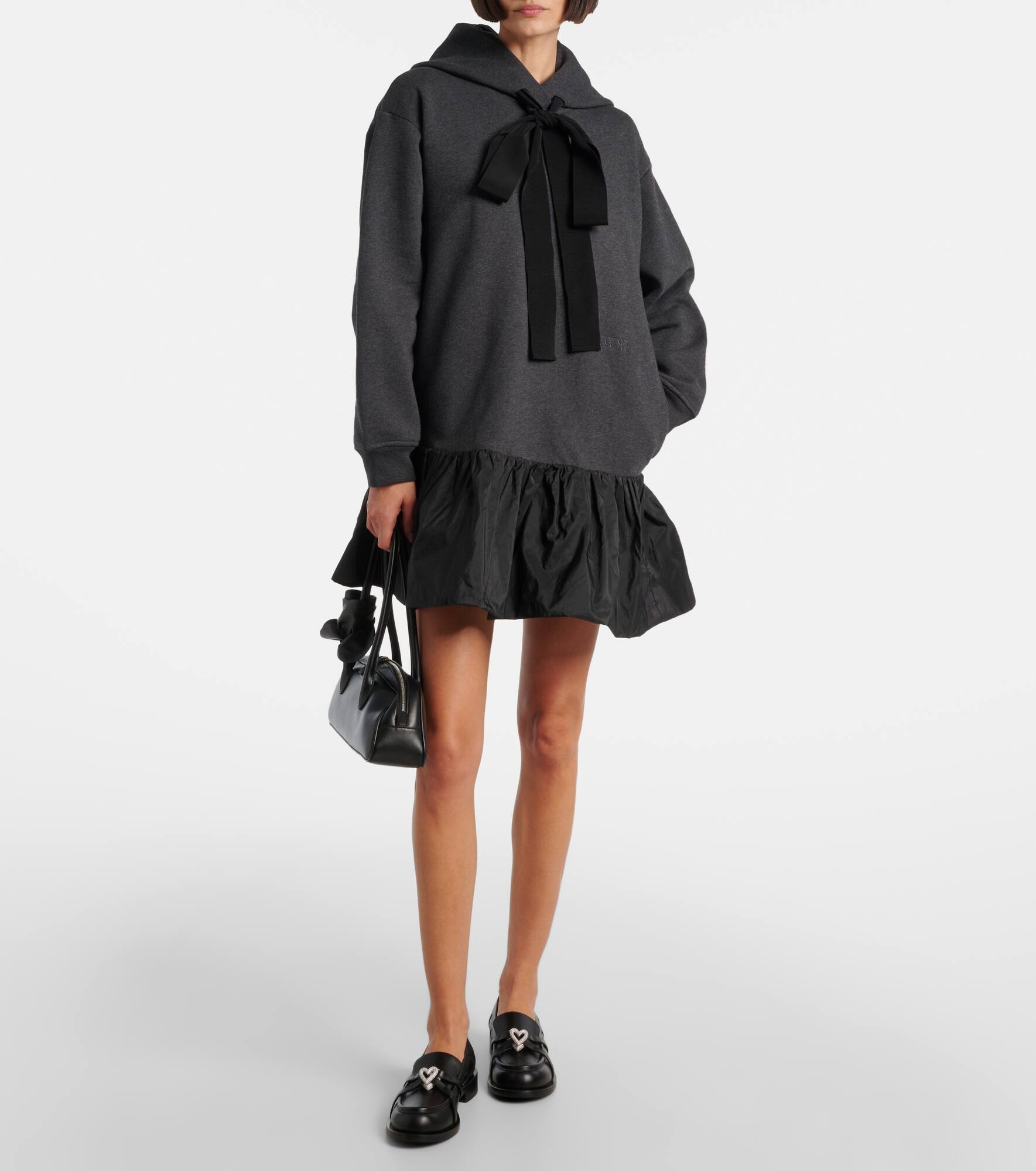 Hooded cotton sweatshirt dress - 2