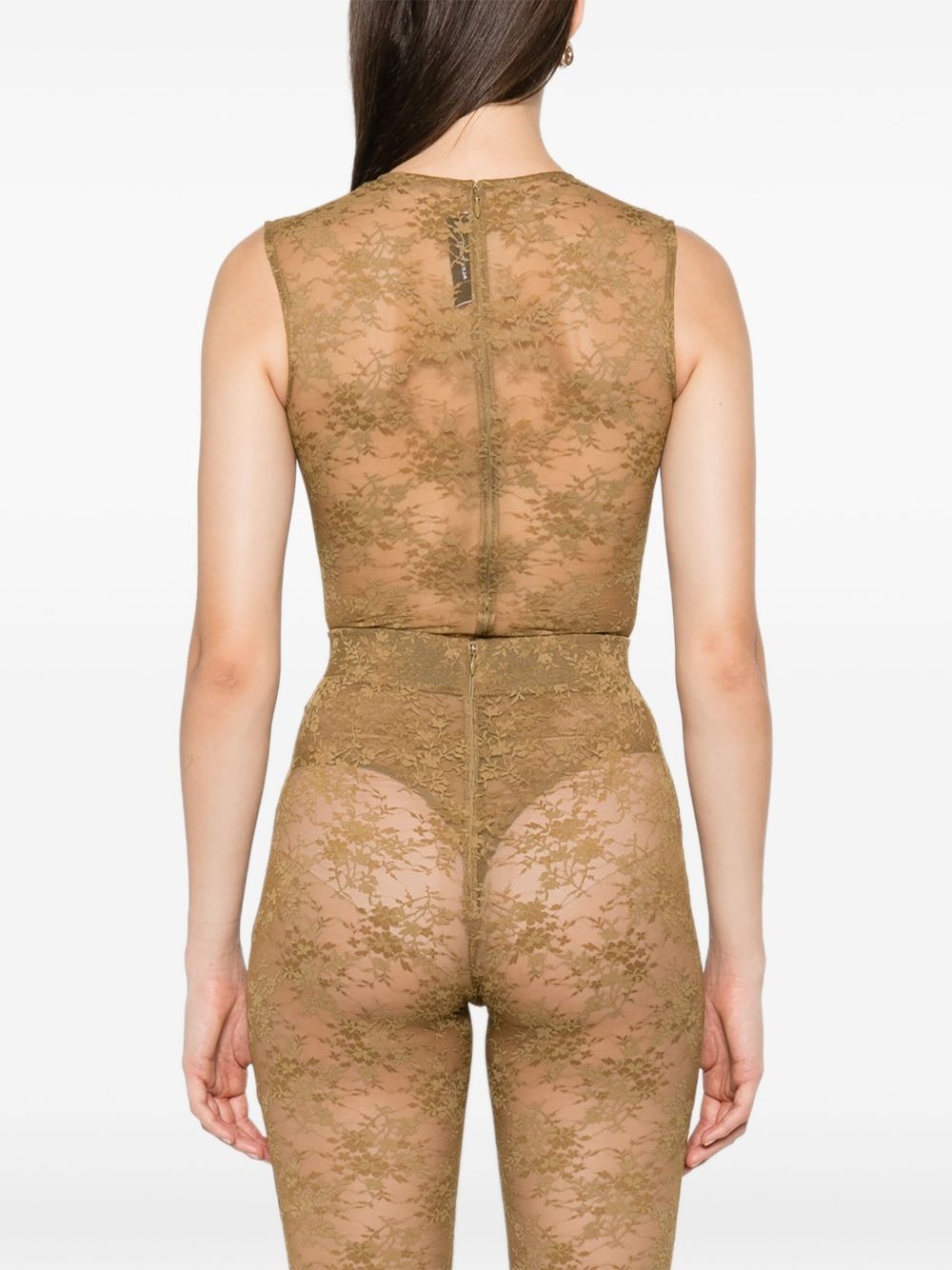 sleeveless lace bodysuit - 4