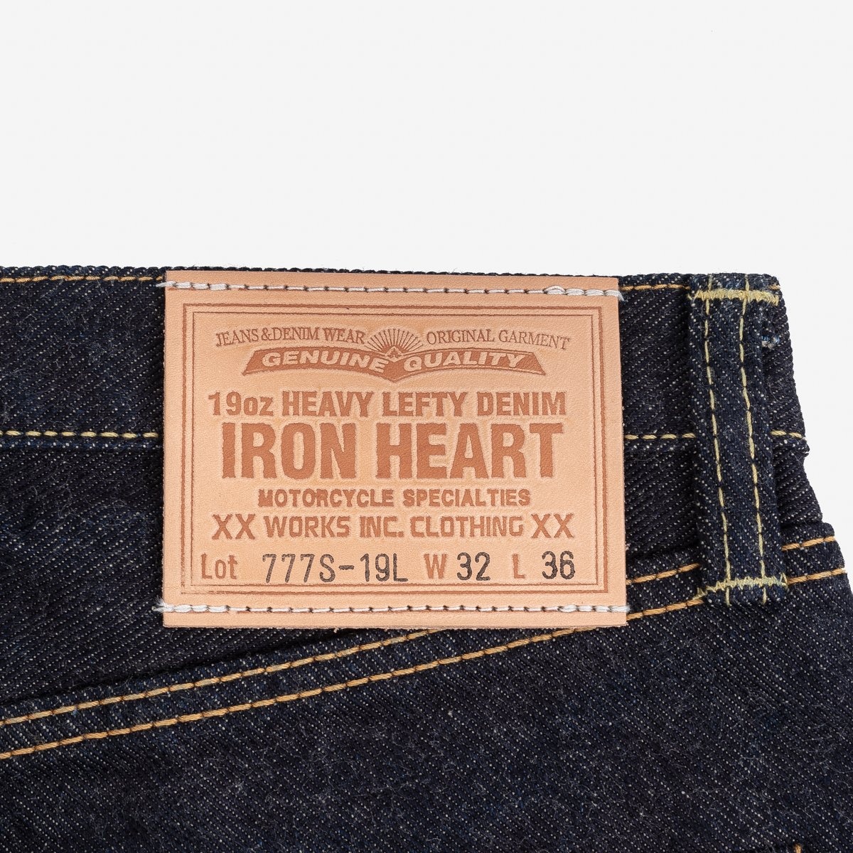 IH-777S-19L 19oz Left Hand Twill Selvedge Denim Slim Tapered Cut Jeans - Indigo - 8
