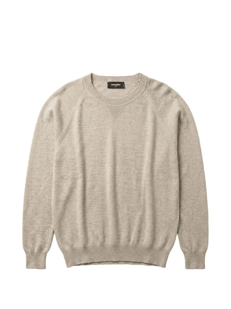 ribbed-trim crew-neck sweater 1