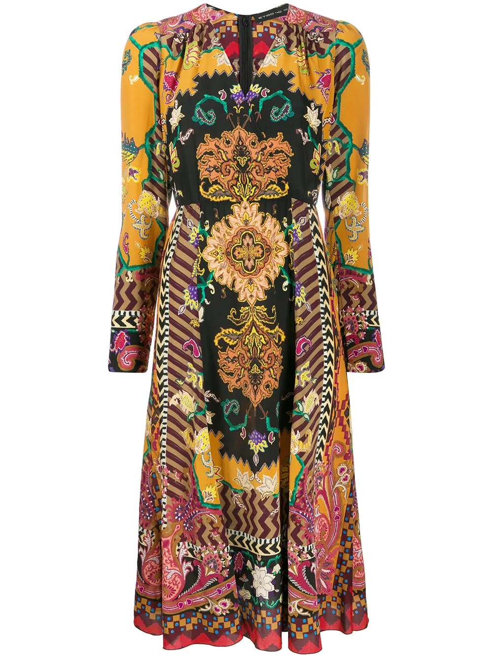 paisley midi dress - 1