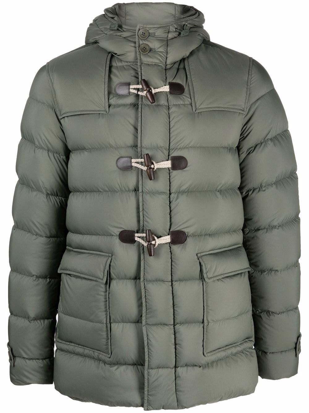 hooded padded down coat - 1