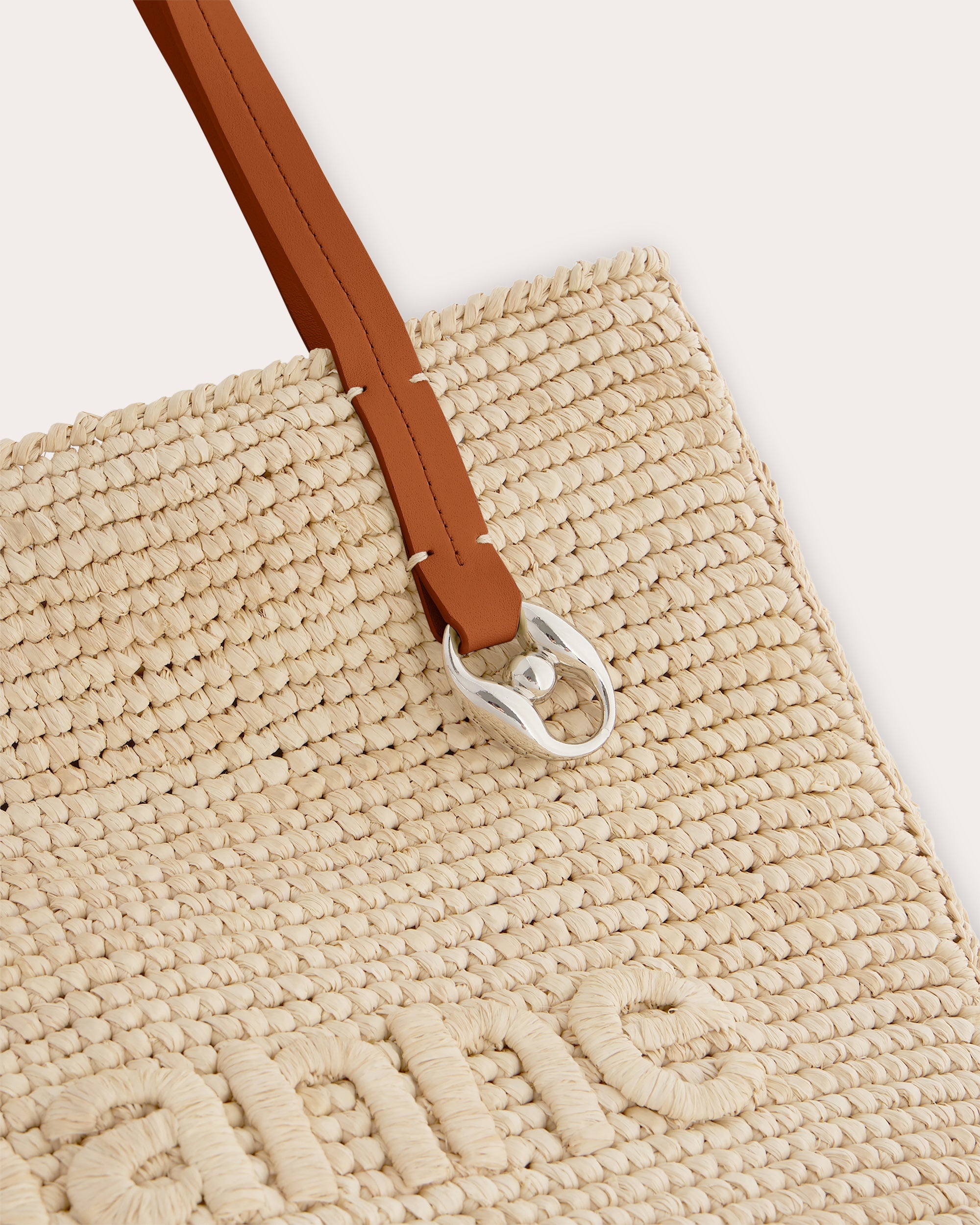 Raffia Logo Basket Tote Bag - 4