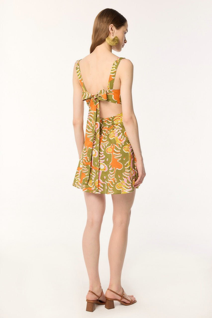 Mini Dress Coco - Green Geo Afro - 4