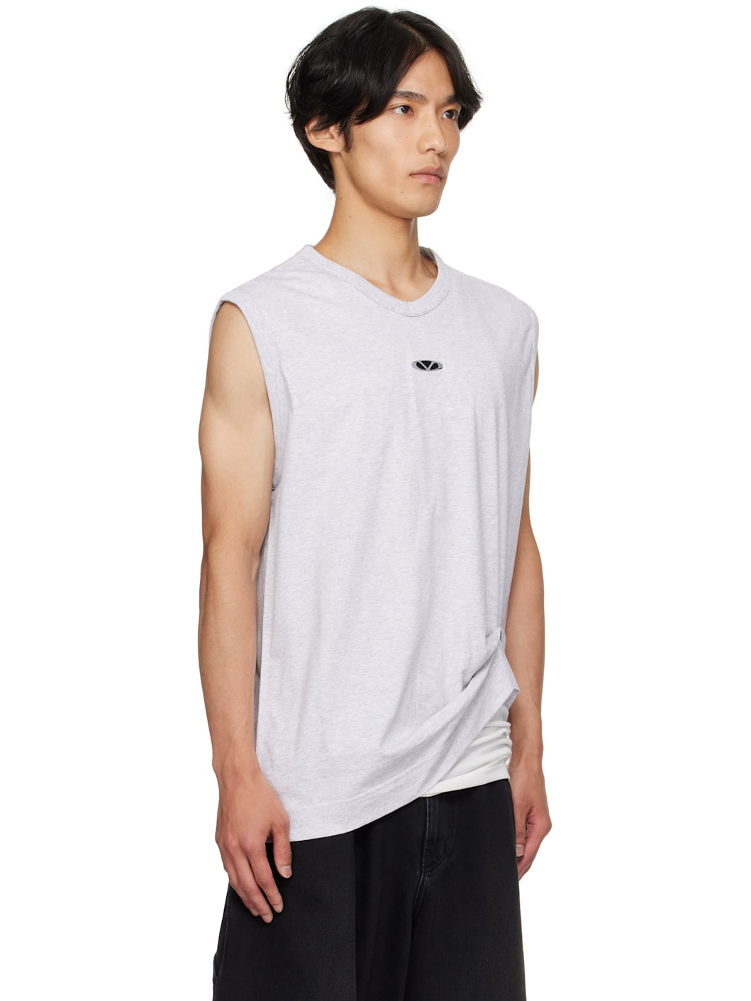 Gray Oval Logo Jersey Tank Top - 2