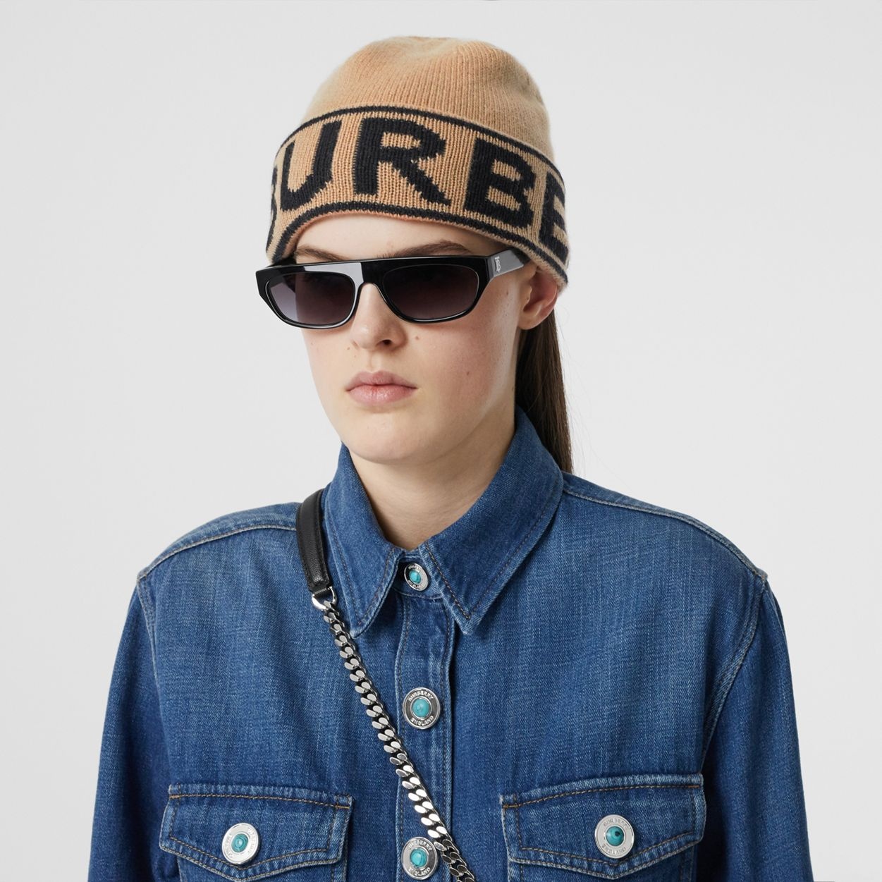 Logo Intarsia Cashmere Beanie - 3