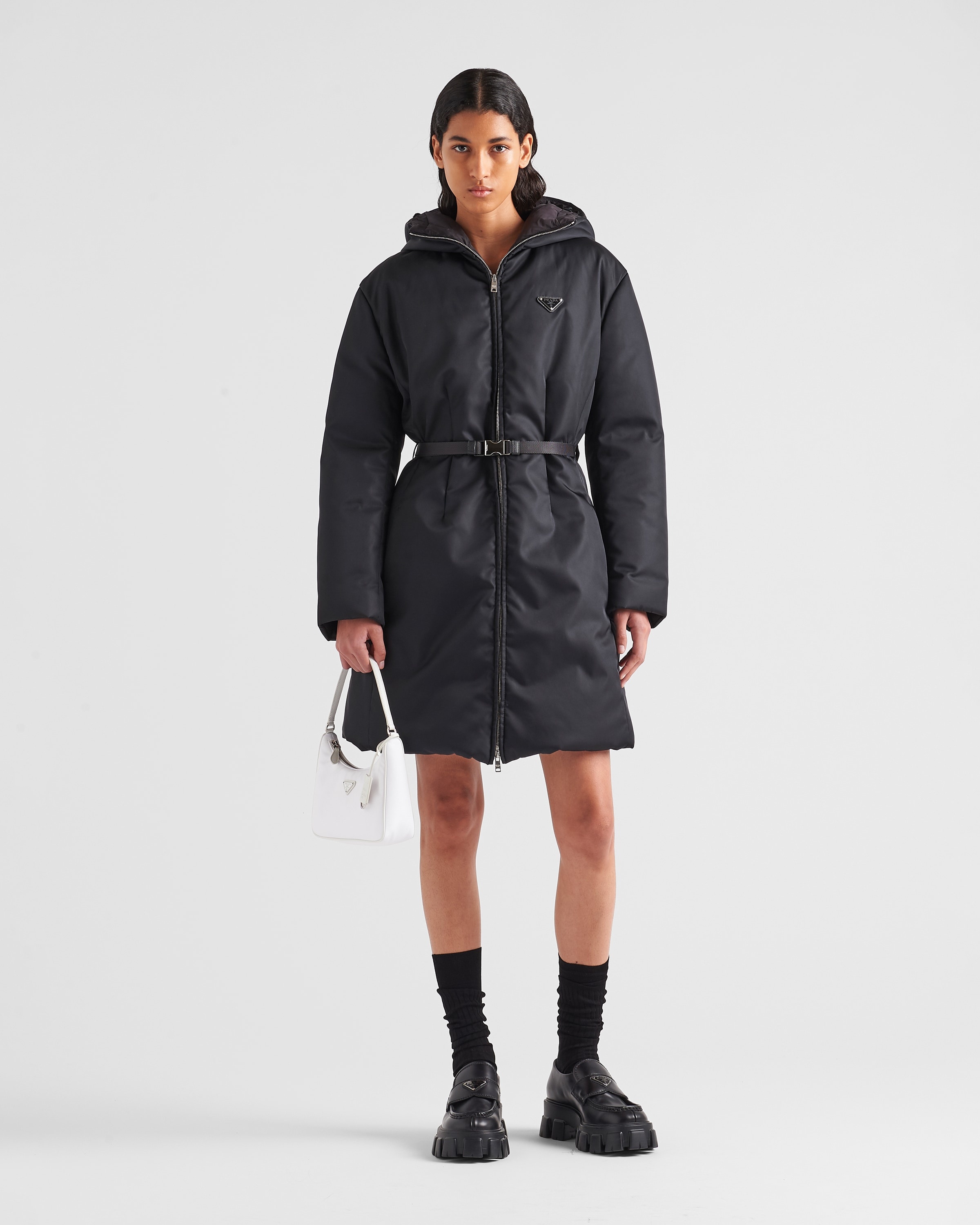 Hooded Re-Nylon down coat - 2