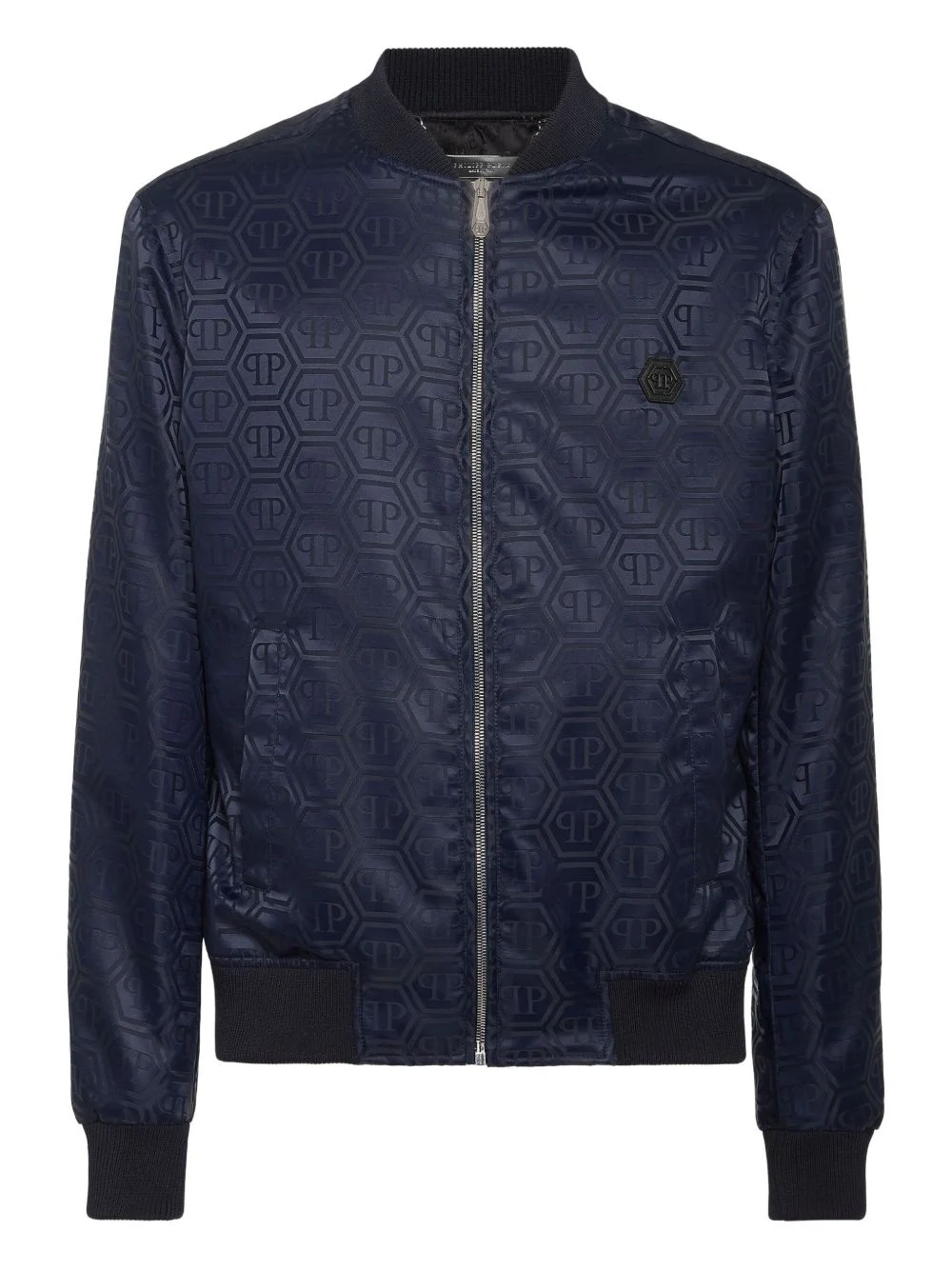 monogram-pattern bomber jacket - 1