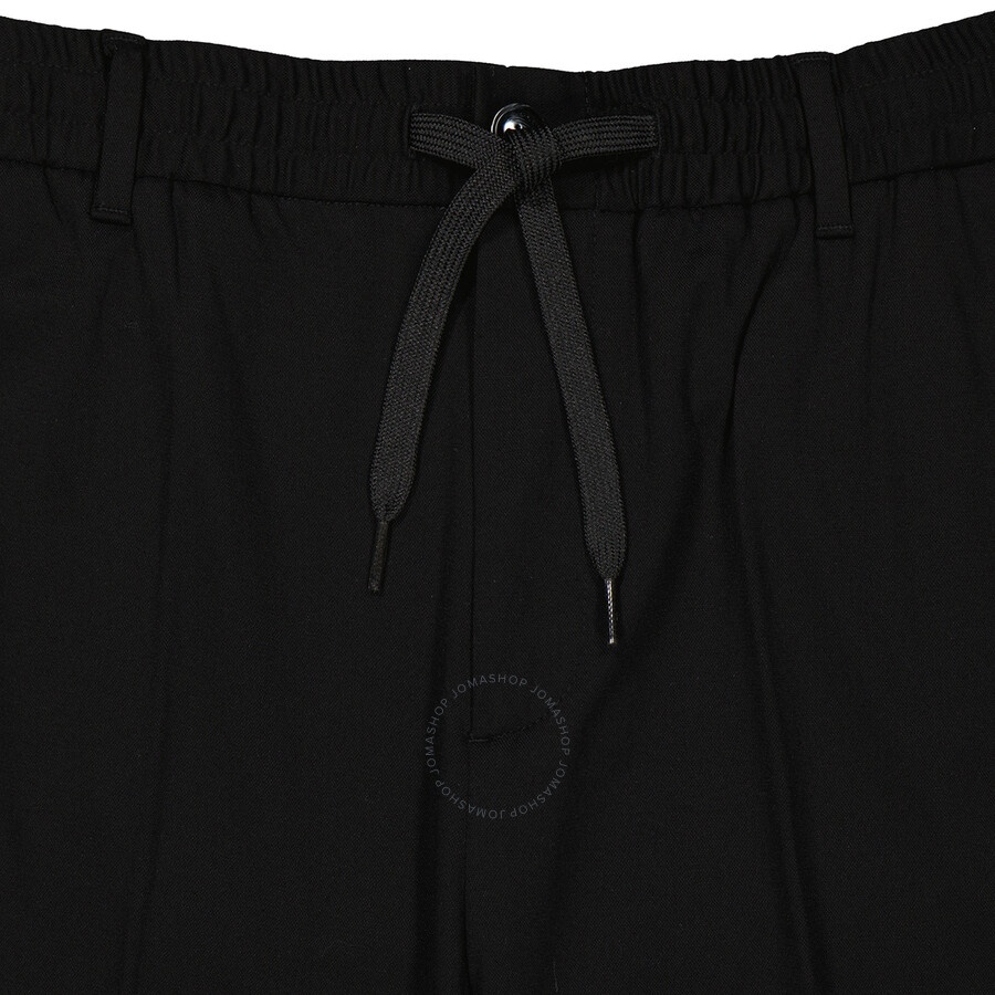 Emporio Armani Ladies Black Stretch Cotton Drawstring Trousers - 7