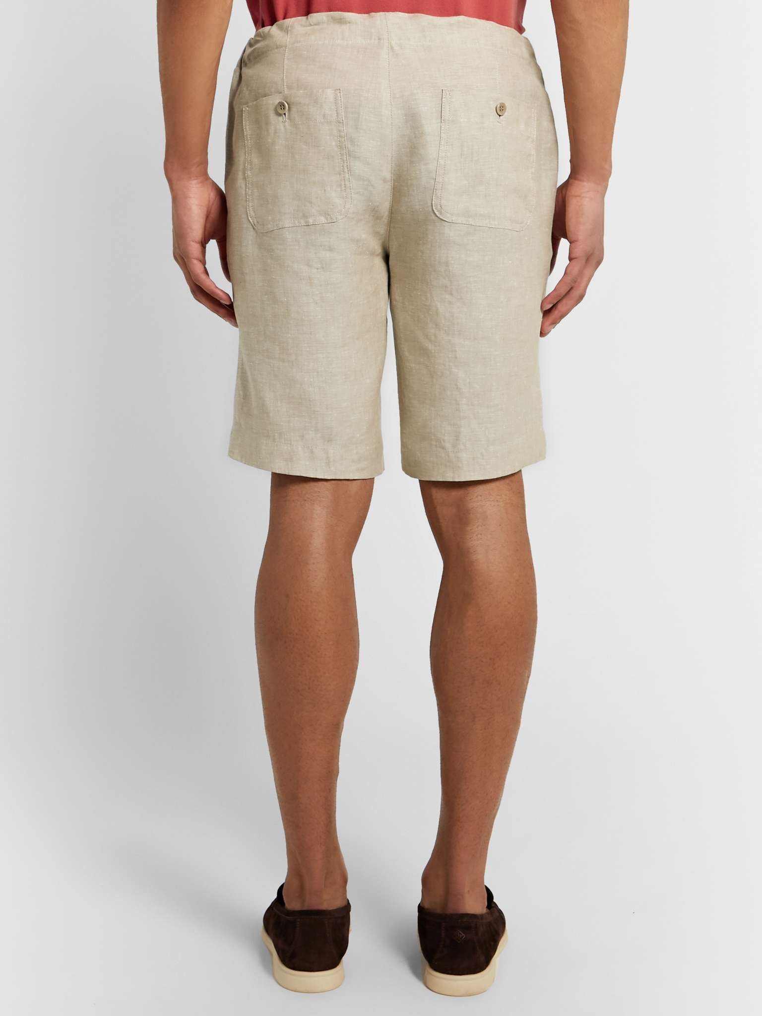 Slim-Fit Linen Drawstring Bermuda Shorts - 5