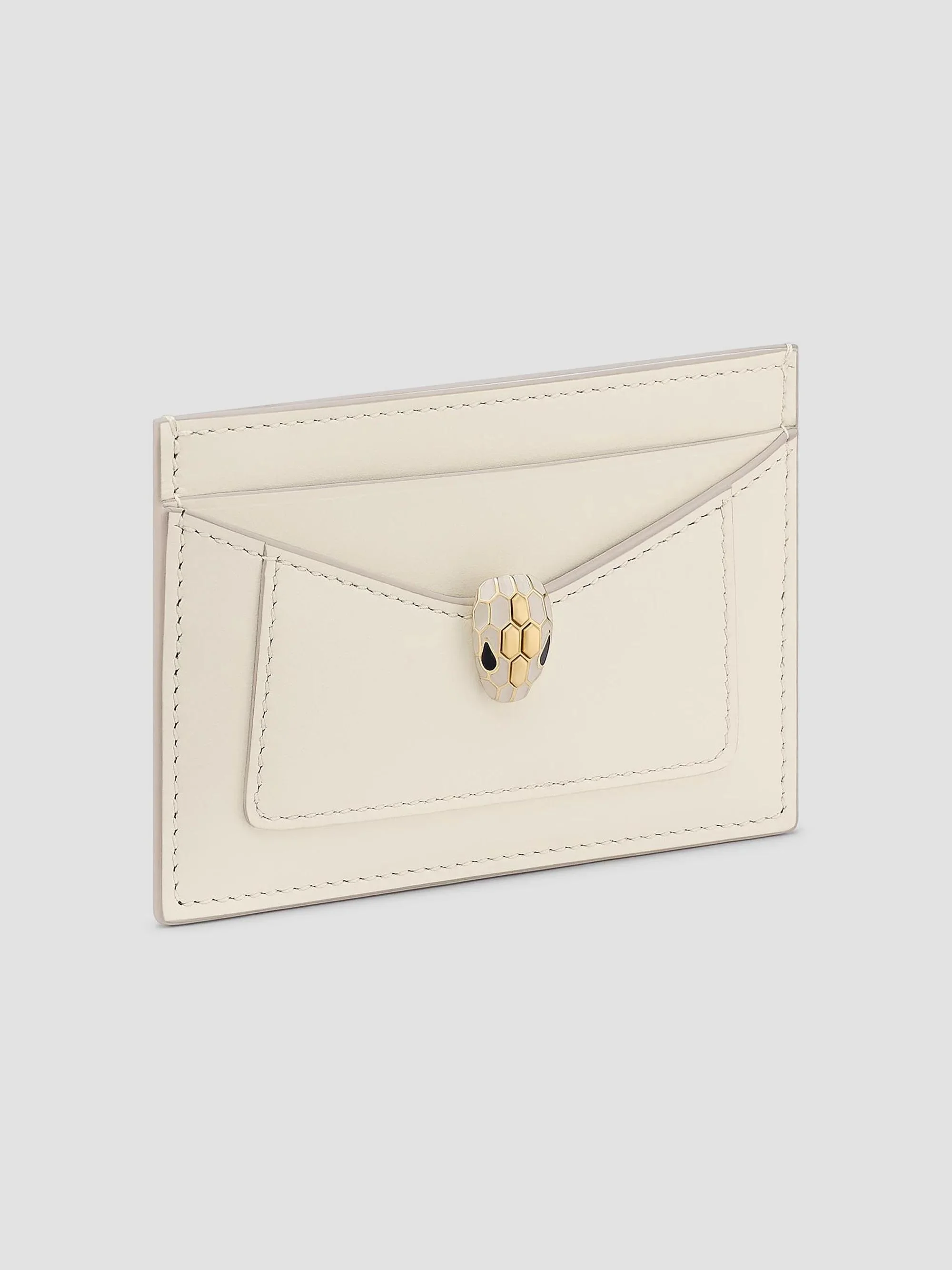 Women's Serpenti Forever Leather Card Case - Perla White - 1